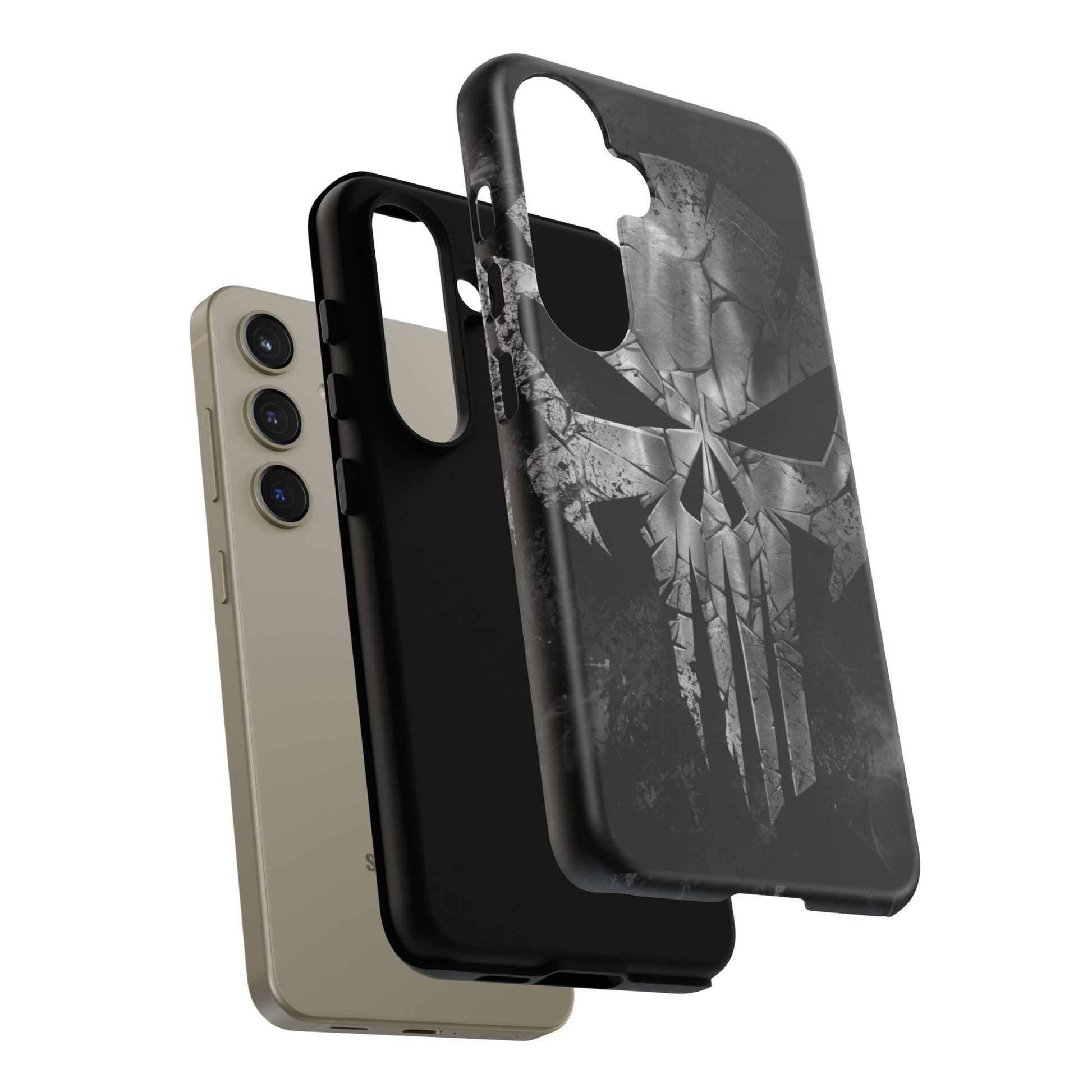 The Punisher Logo Art Tough Cases for iPhones, Samsung, and Pixel
