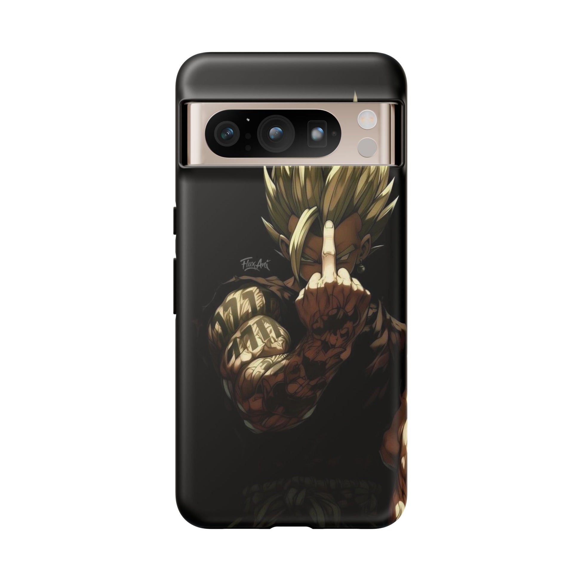 Middle Finger SS Goku Dragon Ball Z Tough Cases for iPhones, Samsung, and Pixel