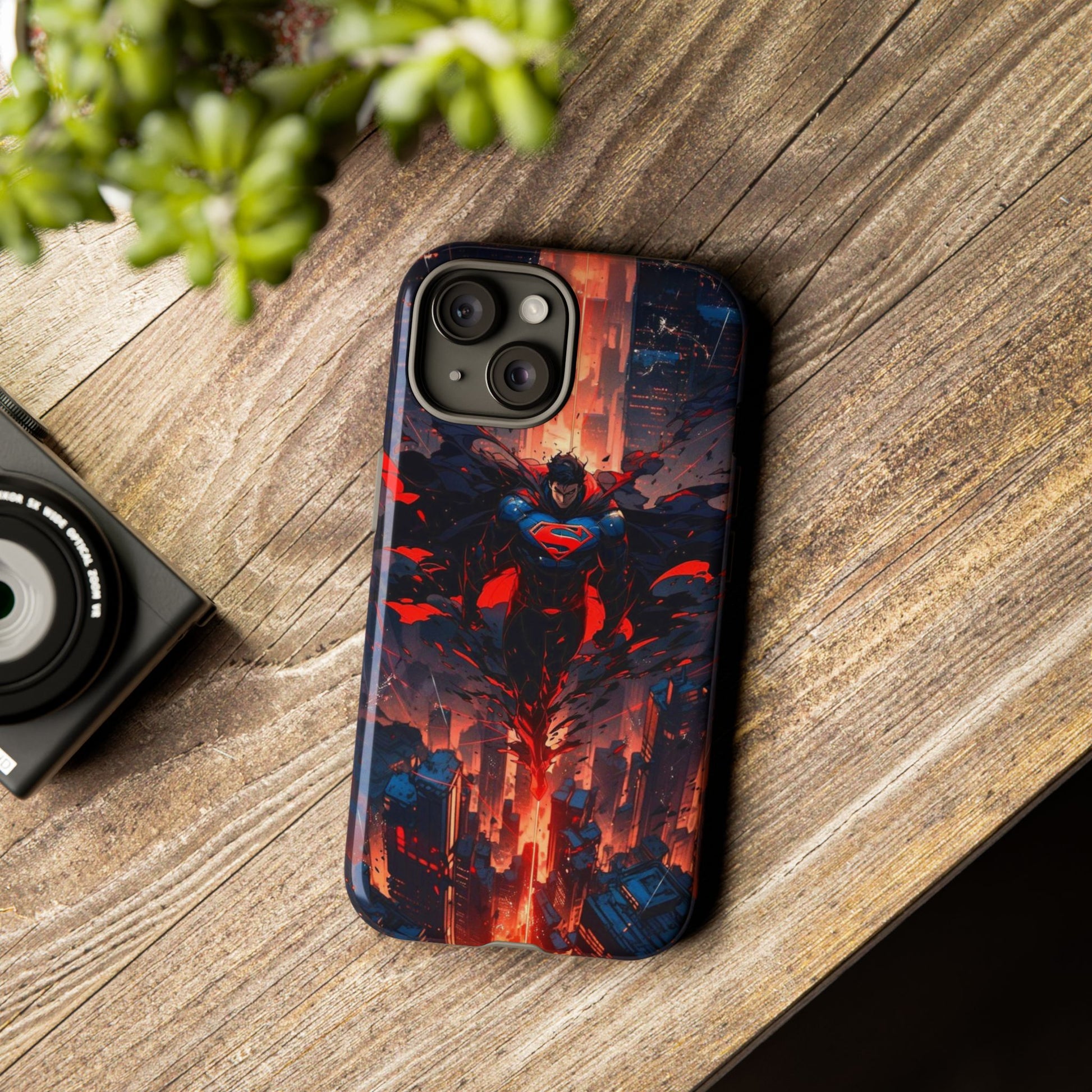 Anime Superman Tough Cases for iPhones, Samsung, and Pixel