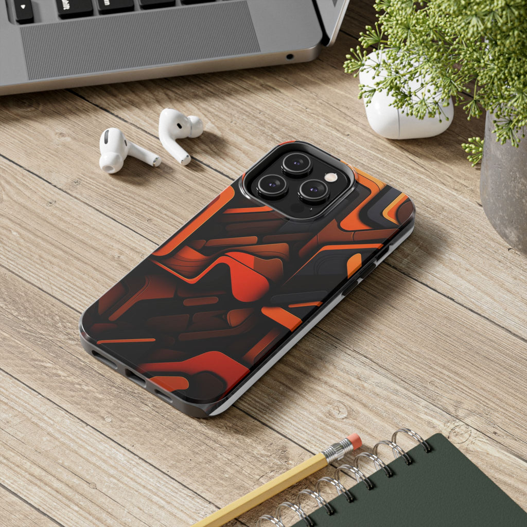 Orange Abstract Art Design Phone Case for Select iPhones & Samsung Galaxy Phones