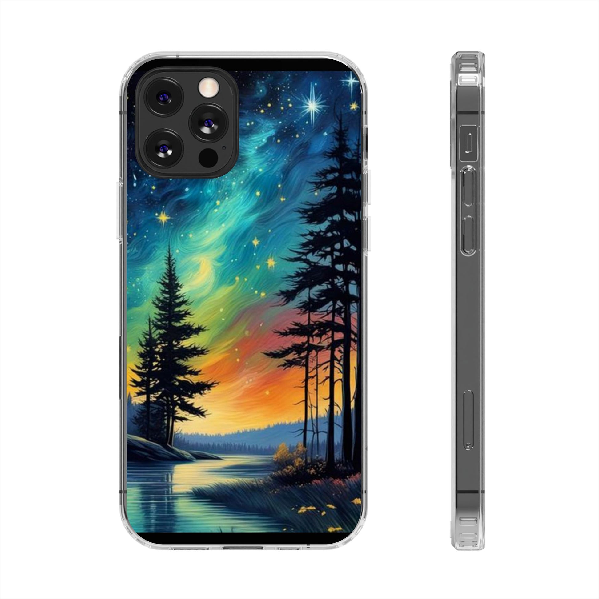 Starry Night Style Forest Art Iphone, Samsung case