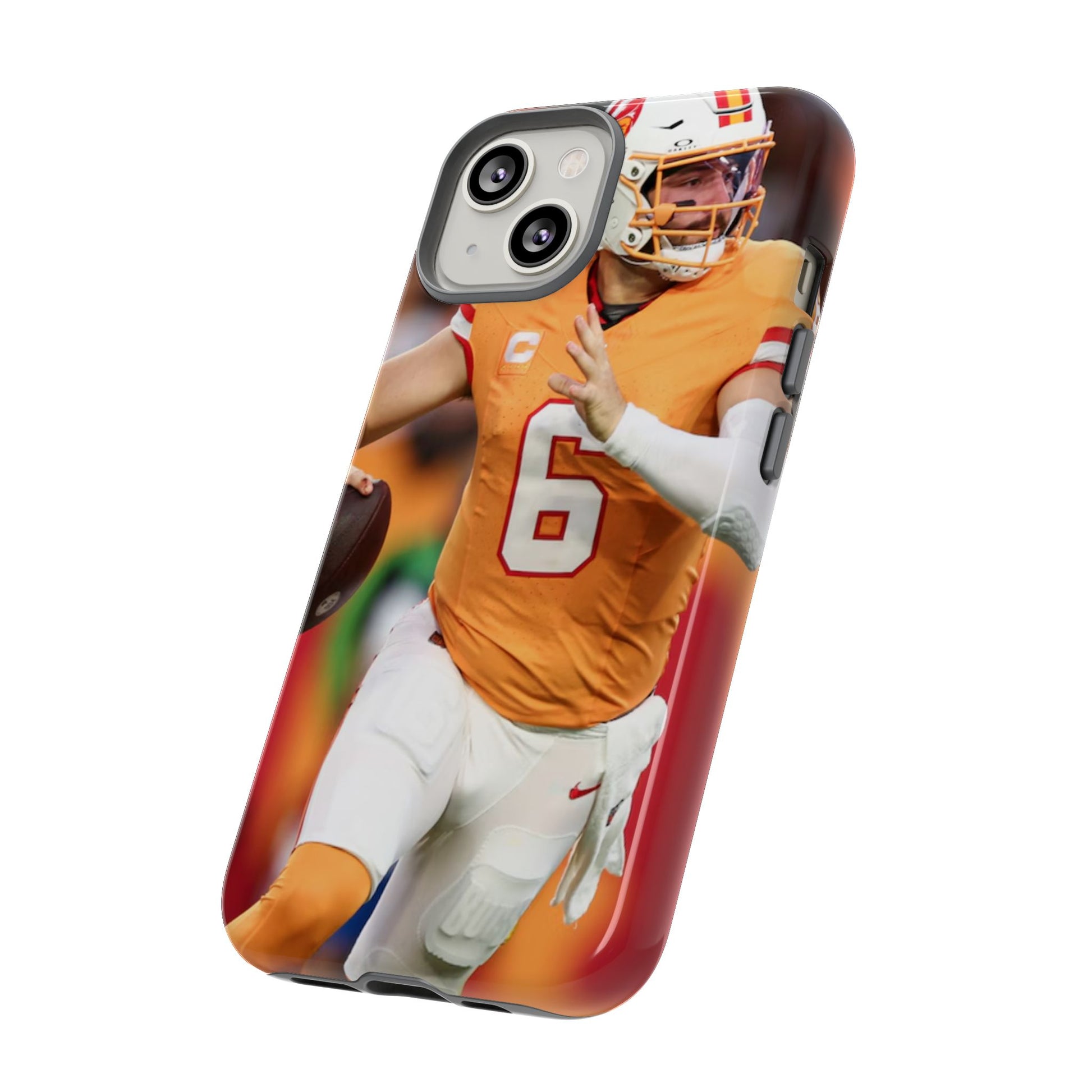Tampa Bay Buccaneers Baker Mayfield Football Tough Cases for iPhones, Samsung, and Pixel