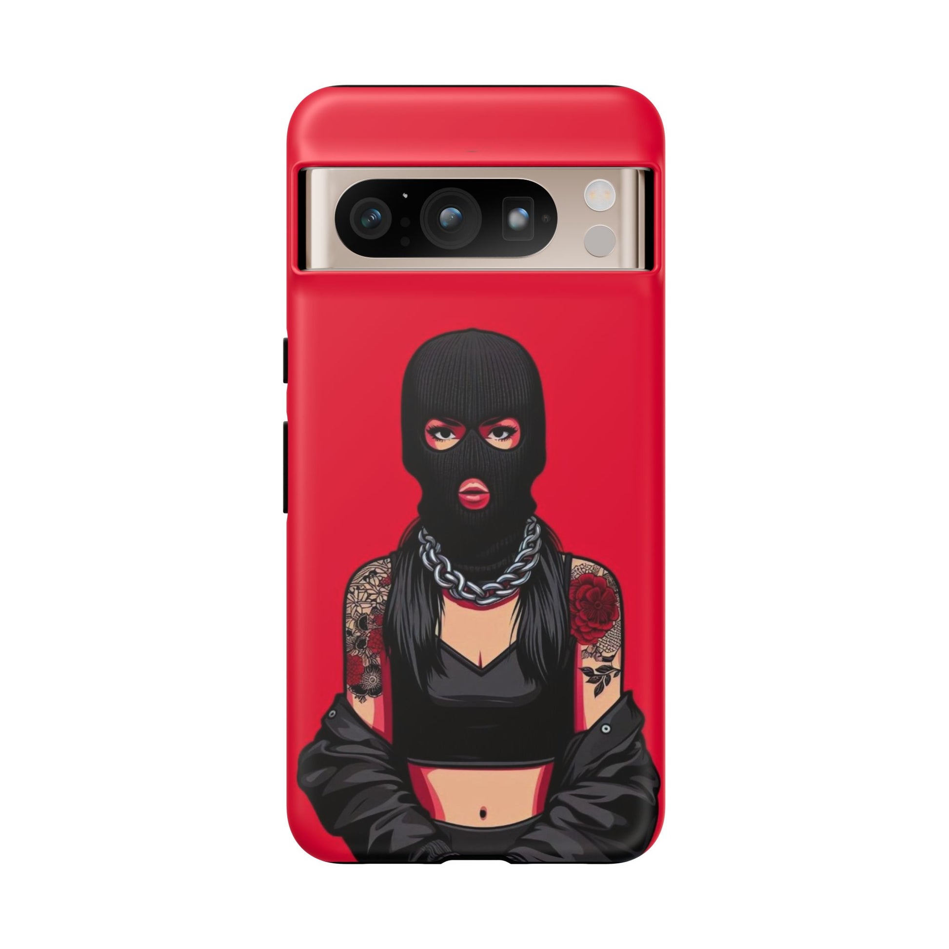 Thug Girl Red Design Tough Cases for iPhones, Samsung, and Pixel