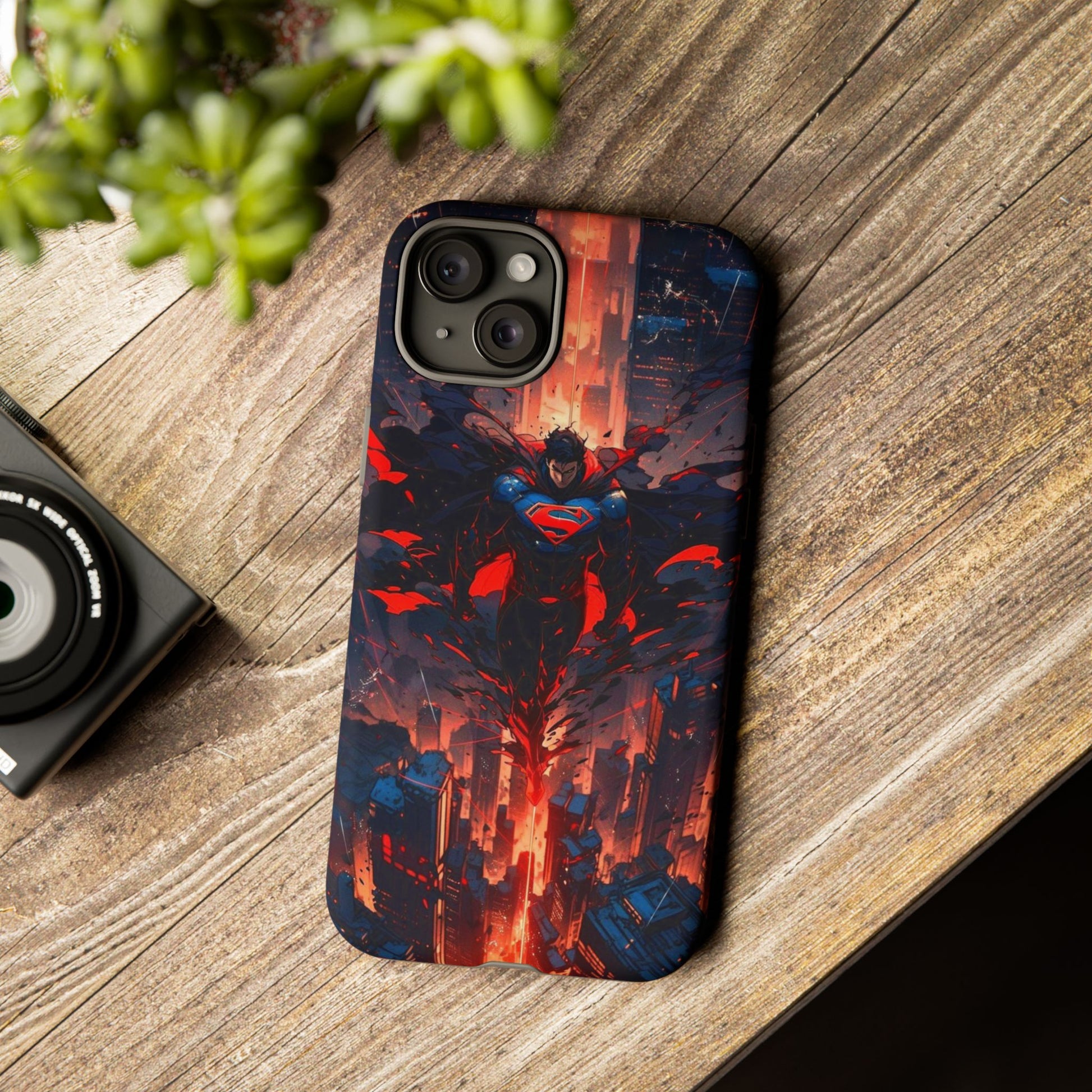 Anime Superman Tough Cases for iPhones, Samsung, and Pixel