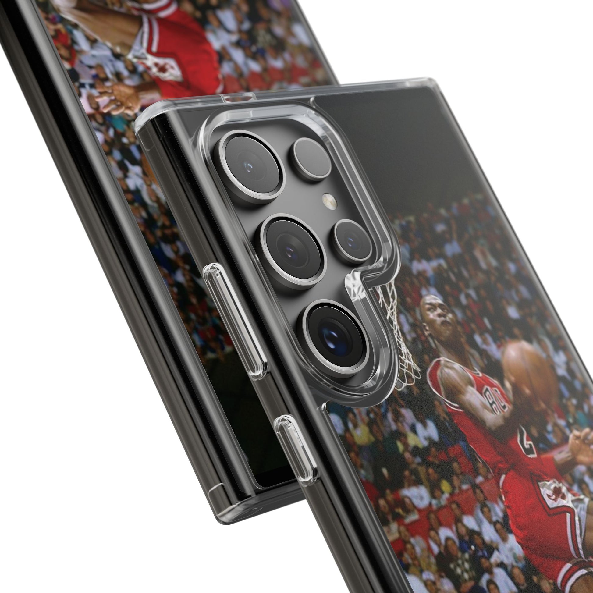 Vintage Jordan Dunk themed Basketball Inspired design Clear Phone Cases