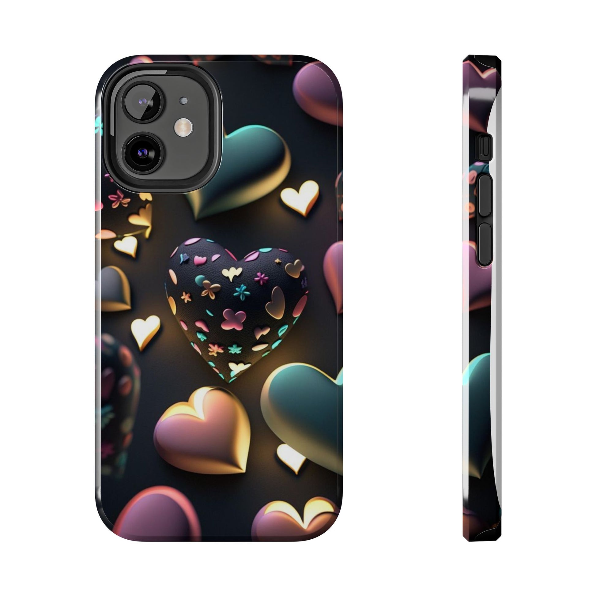 Floating Hearts Themed Tough Phone Cases for Iphones & Samsung Phones