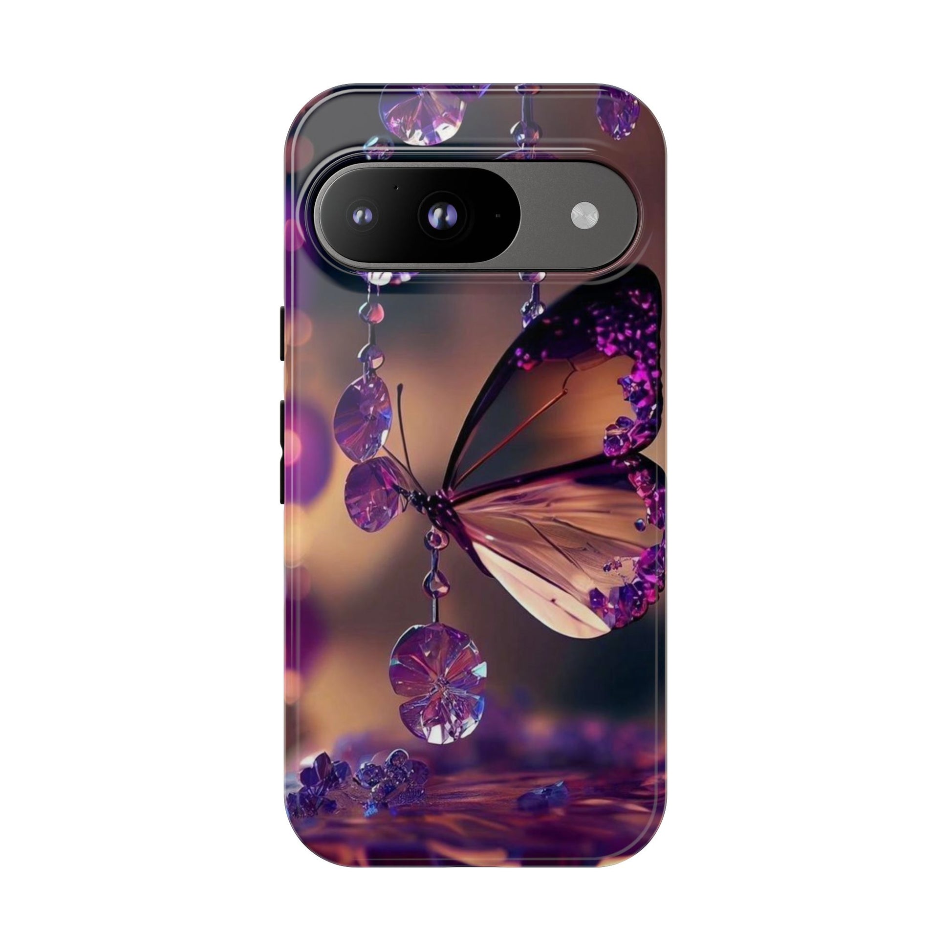 Purple Butterfly Tough Cases for iPhones, Samsung, and Pixel
