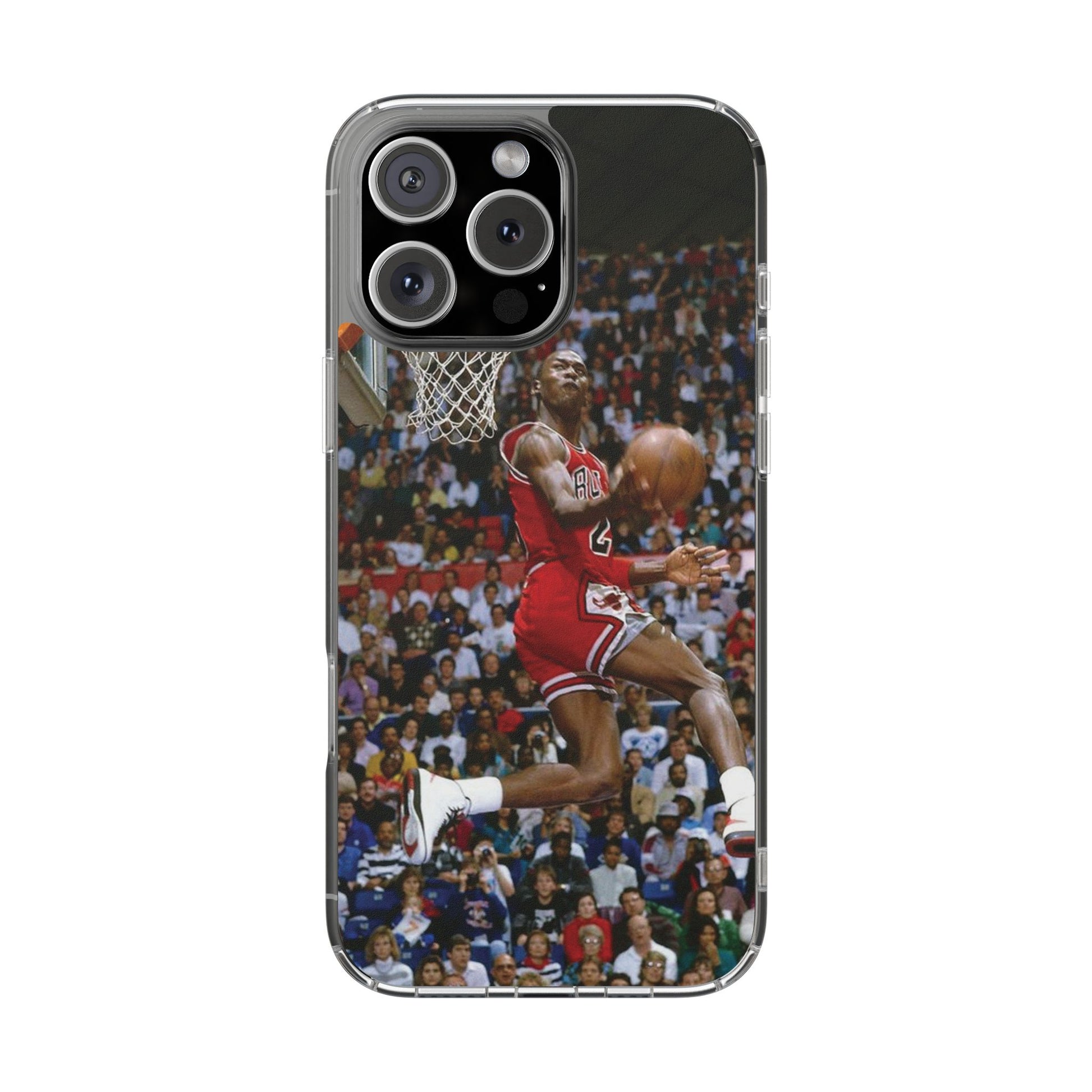 Vintage Jordan Dunk themed Basketball Inspired design Clear Phone Cases