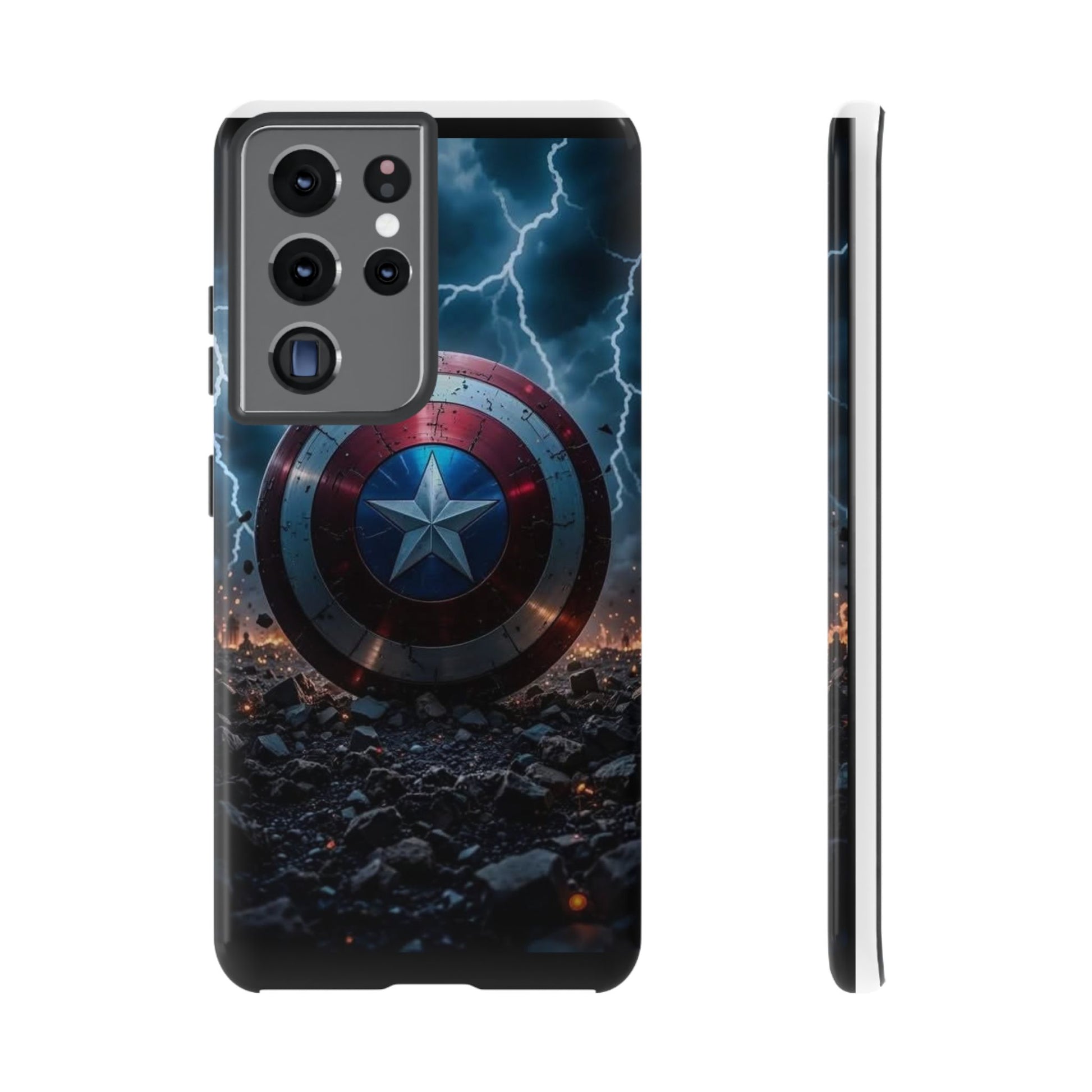 Captain America Shield Tough Cases for iPhones, Samsung, and Pixel