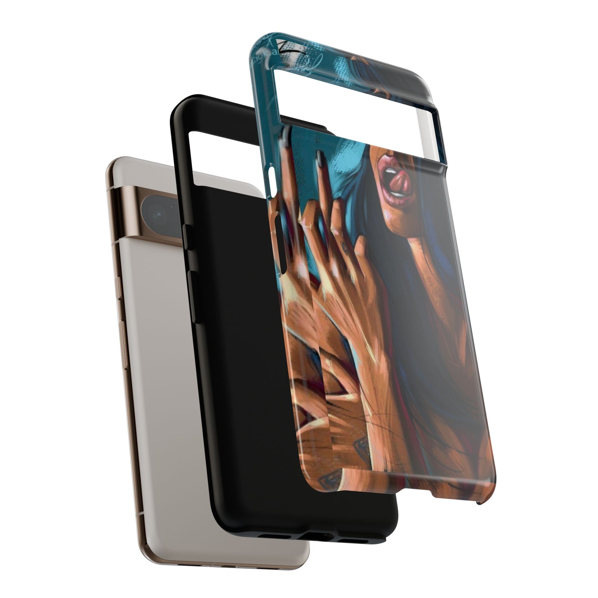 Tough Girl Theme Urban Design Cases for iPhones, Samsung, and Pixel