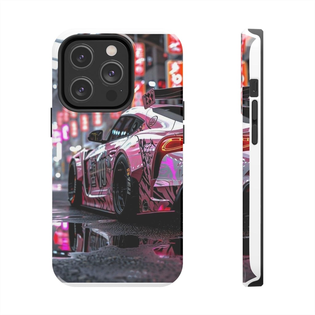 Pink Sports Car Tough Phone Cases for Iphones & Samsung Phones Durable