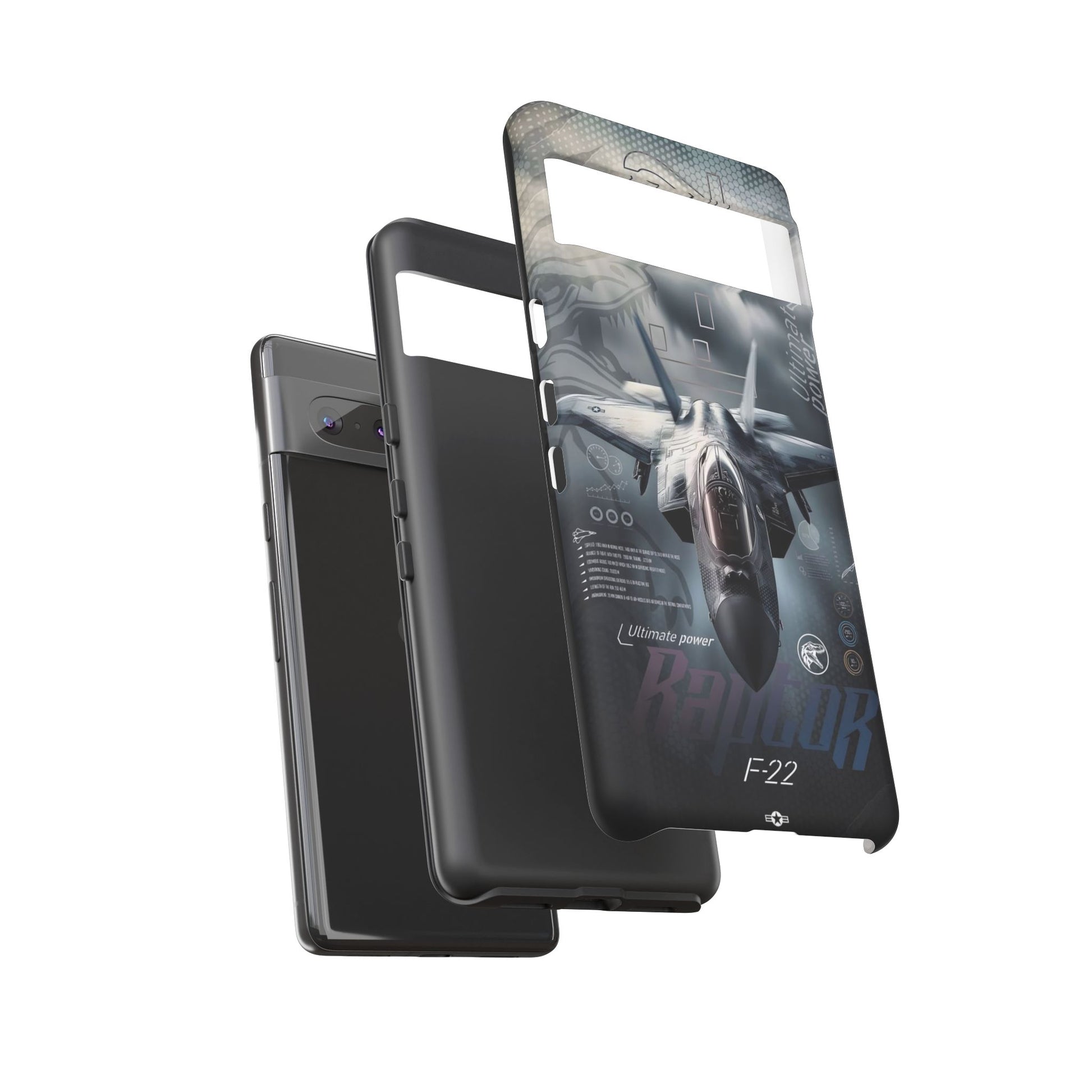 F-22 Raptor Fighter Jet Tough Cases for iPhones, Samsung, and Pixel