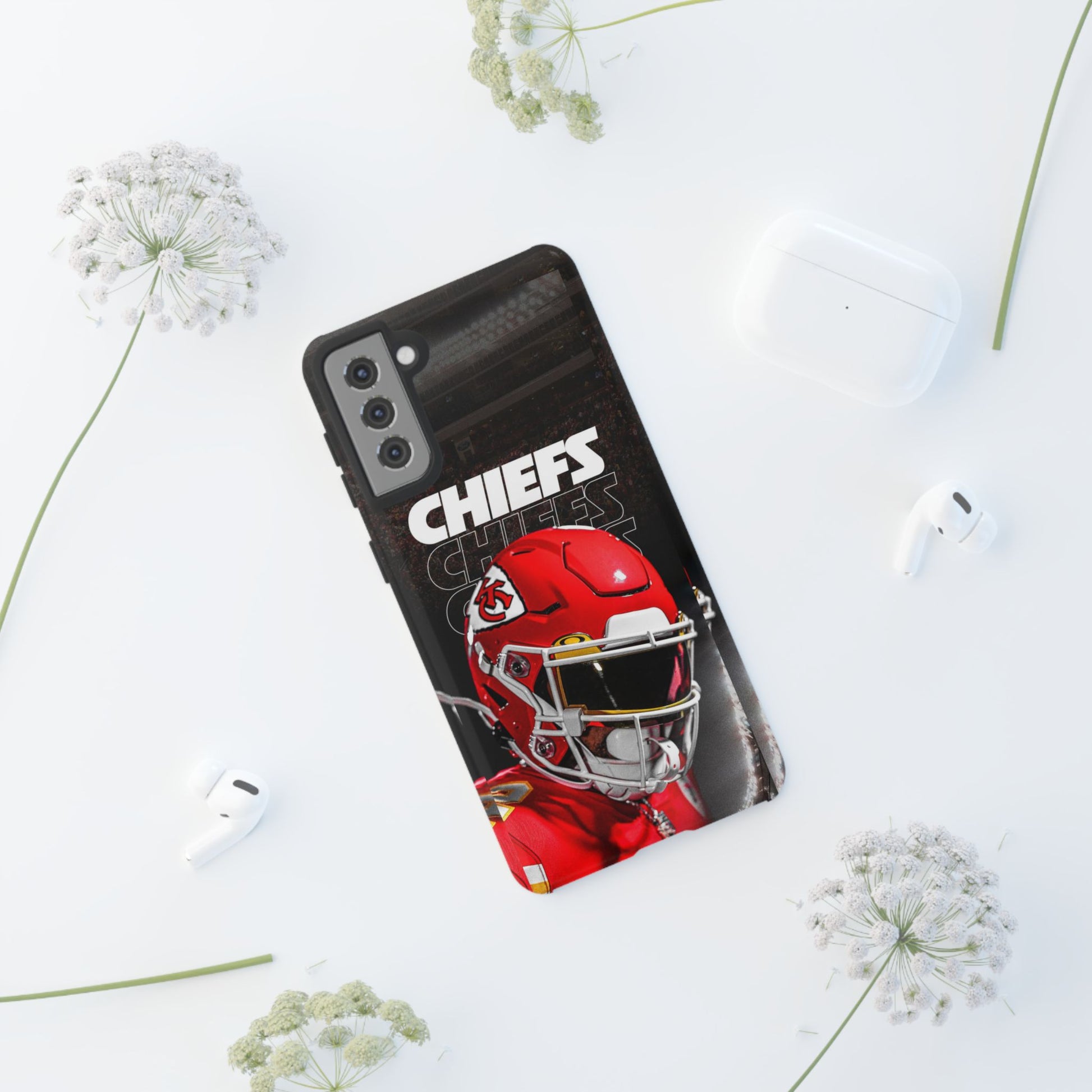 Kansas City Chiefs Football Helmet Logo Tough Cases for iPhones, Samsung, and Pixel