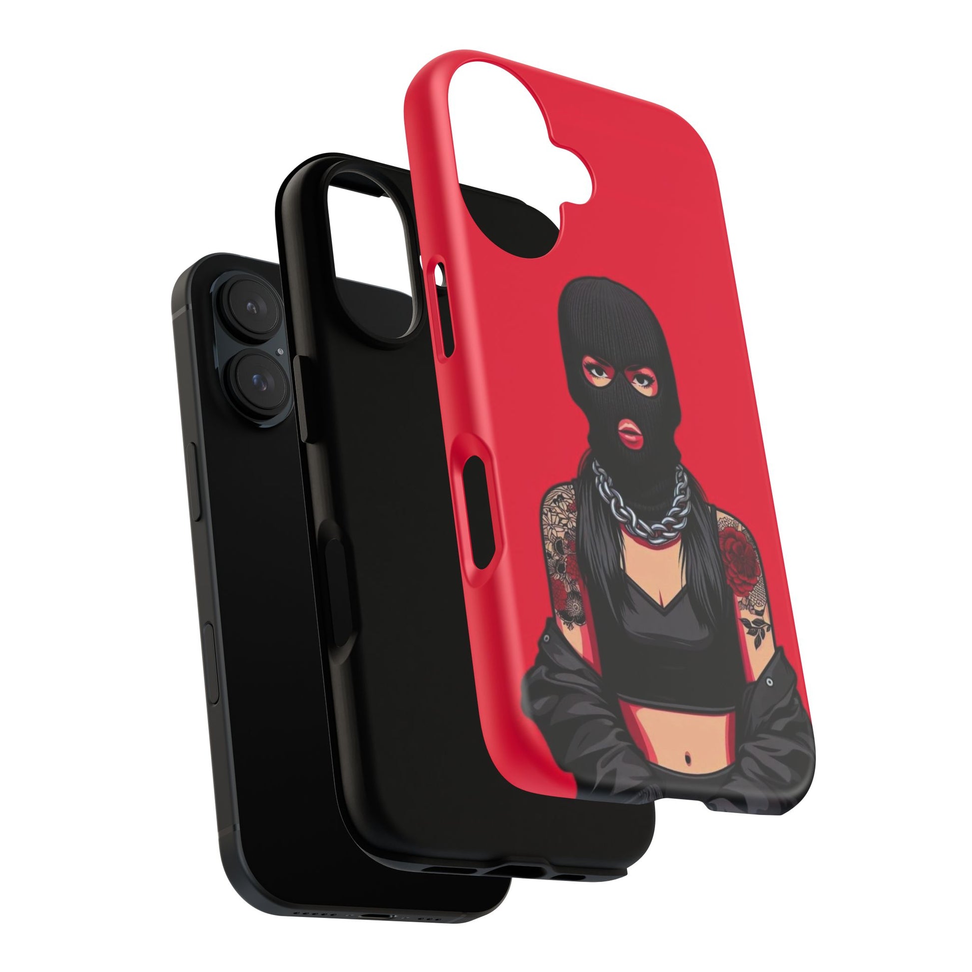 Thug Girl Red Design Tough Cases for iPhones, Samsung, and Pixel