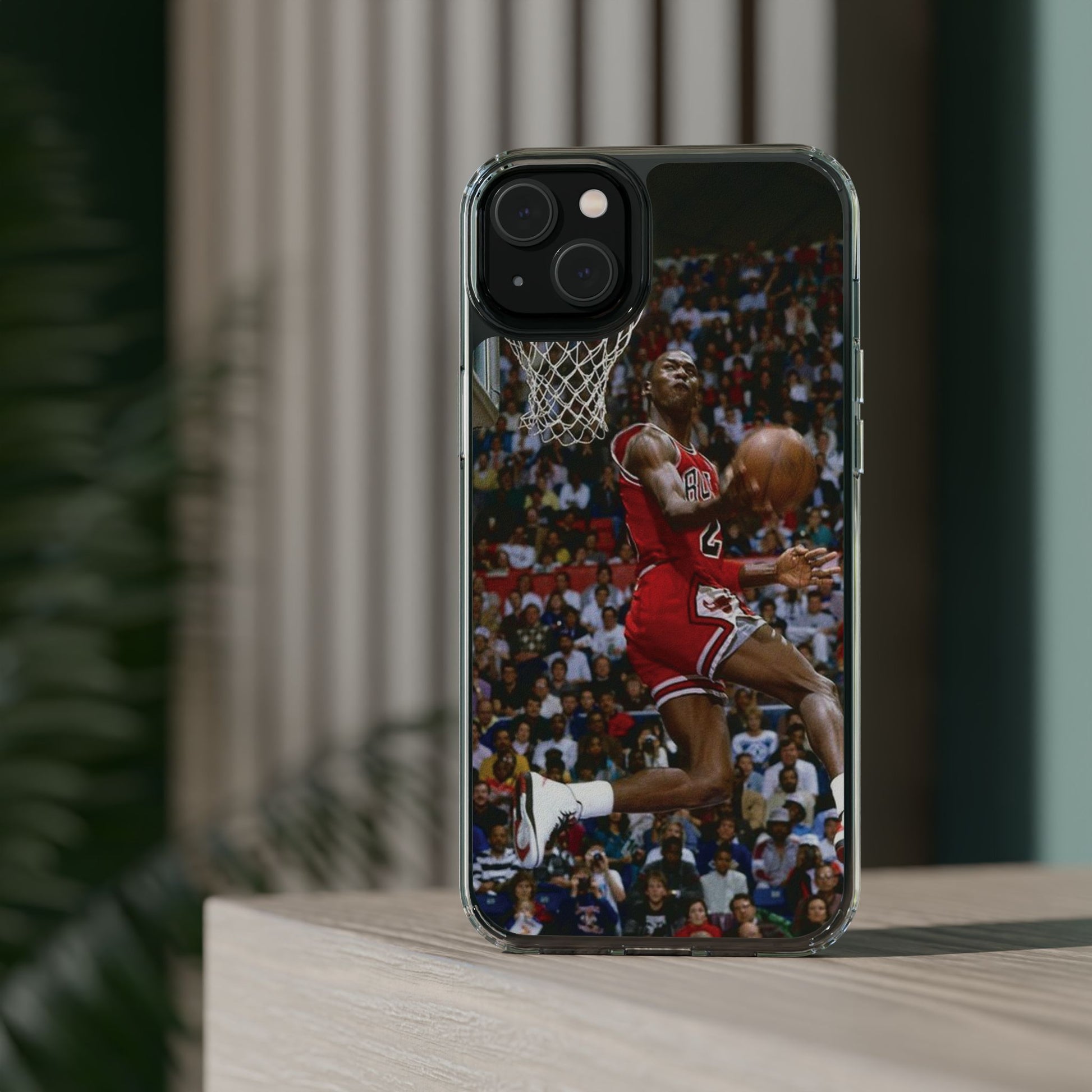 Vintage Jordan Dunk themed Basketball Inspired design Clear Phone Cases