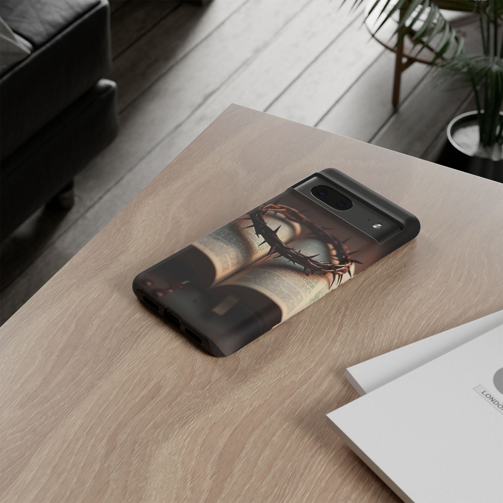 Crown of Thorns and Bible Christian Tough Cases for iPhones, Samsung, and Pixel