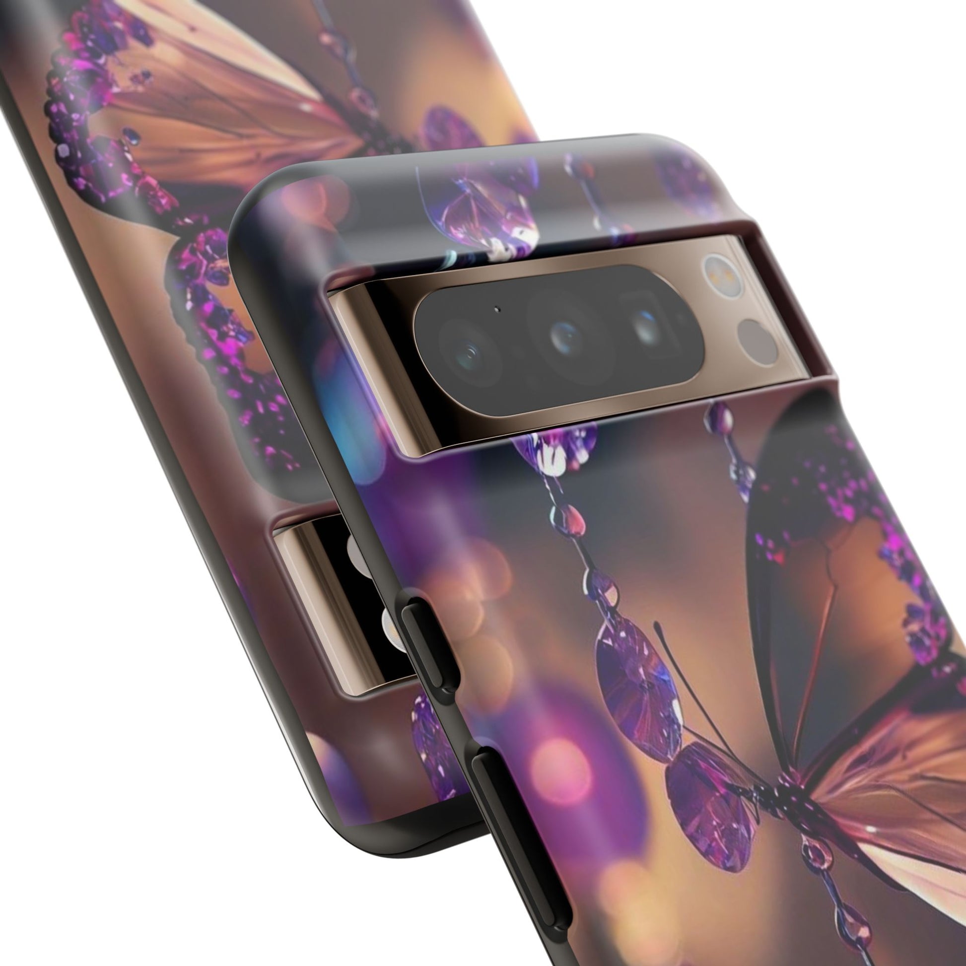 Purple Butterfly Tough Cases for iPhones, Samsung, and Pixel