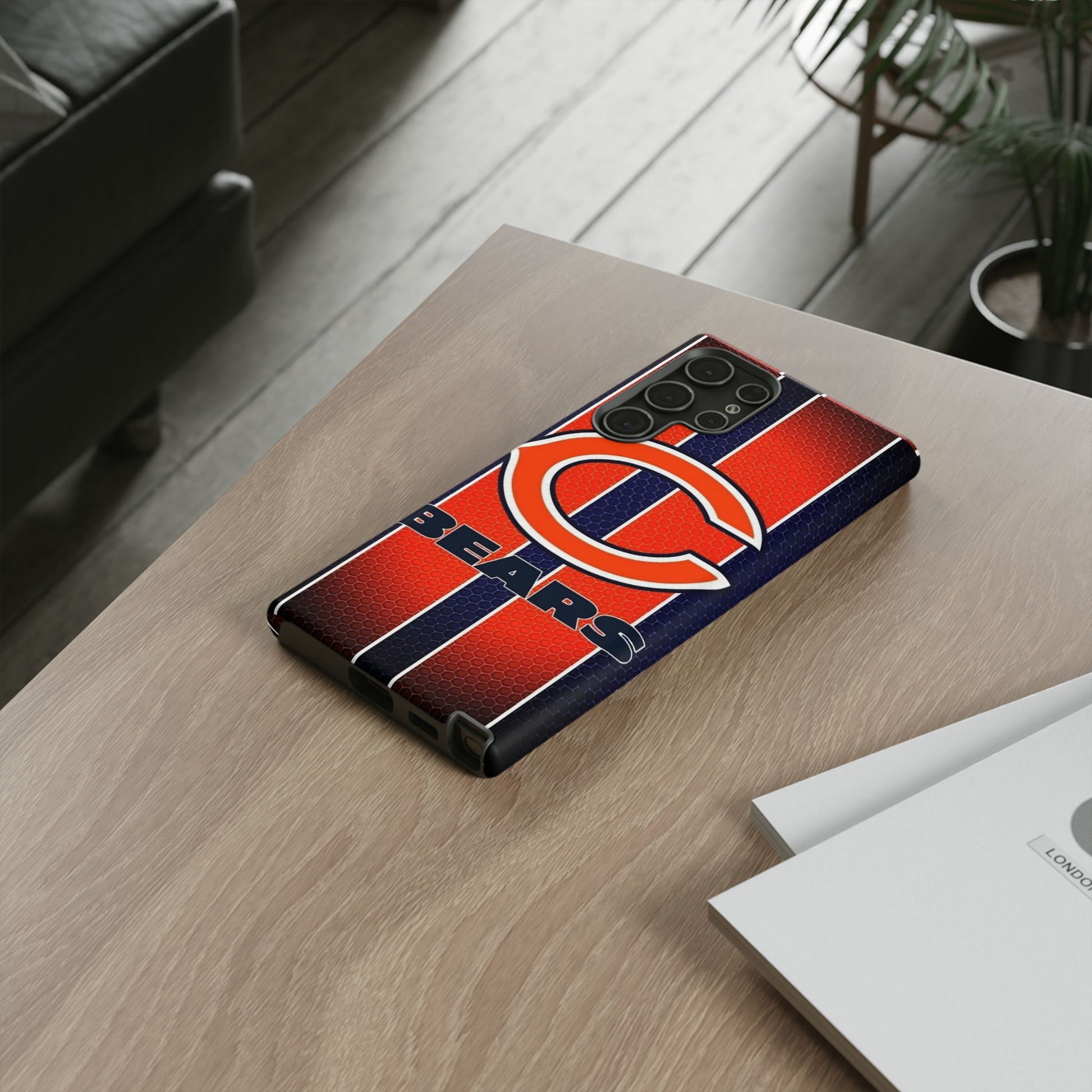 Chicago Bears Stripes Football Phone Case, Tough Cases for iPhones, Samsung, and Pixel