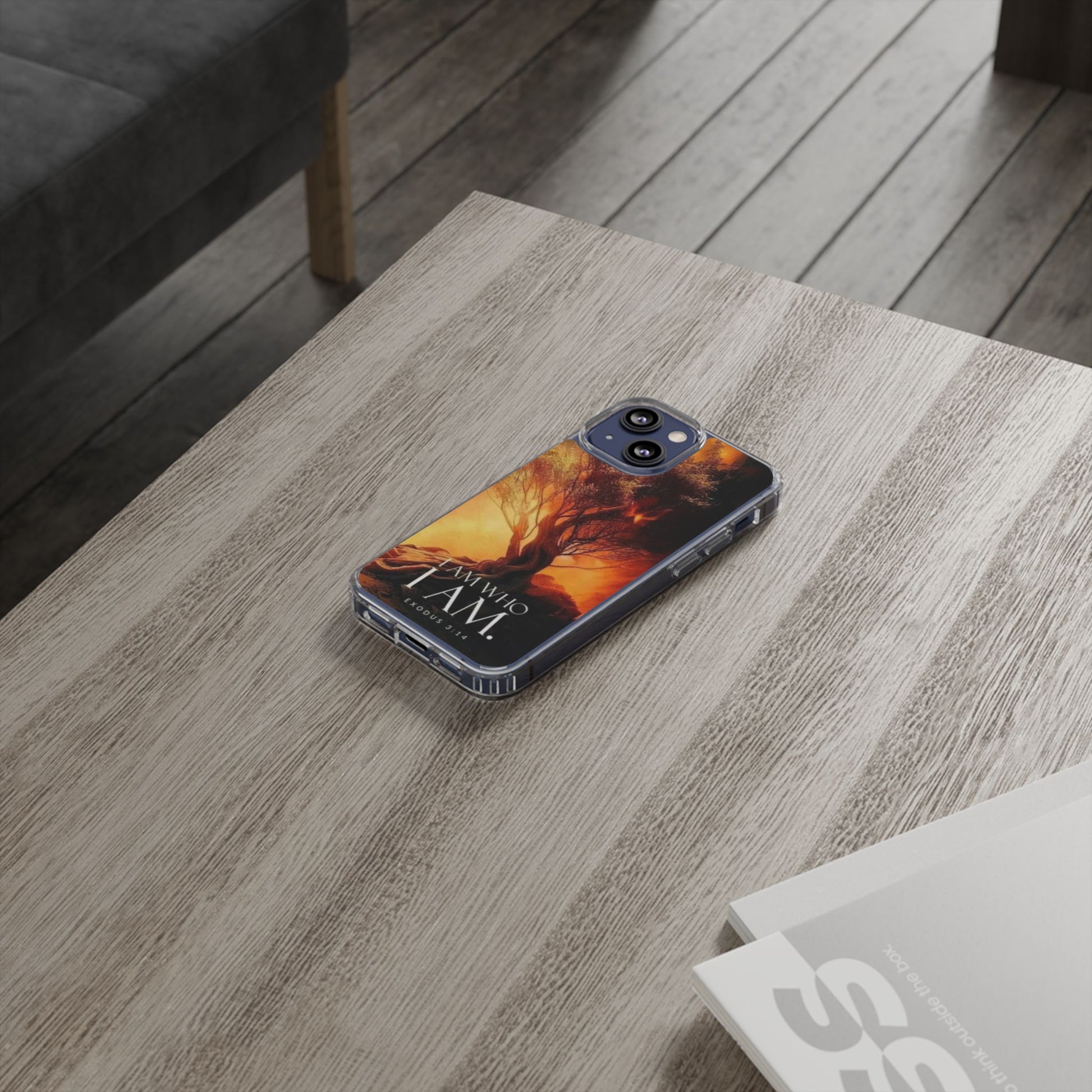 Phone Case, I Am Who I Am Bible Verse Clear Case for Iphone Samsung, Religious