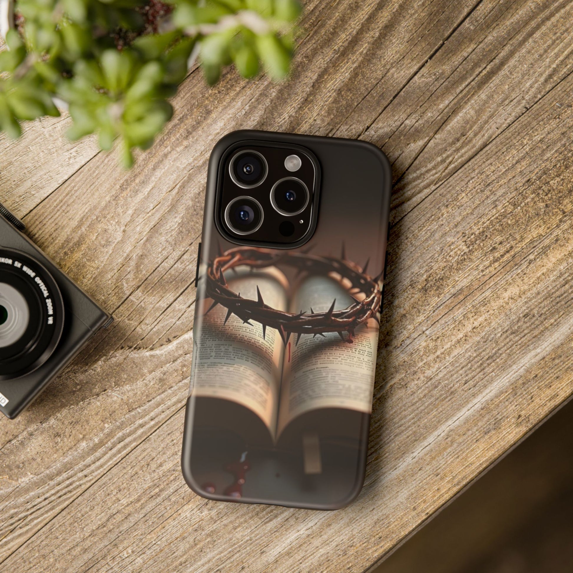 Crown of Thorns and Bible Christian Tough Cases for iPhones, Samsung, and Pixel