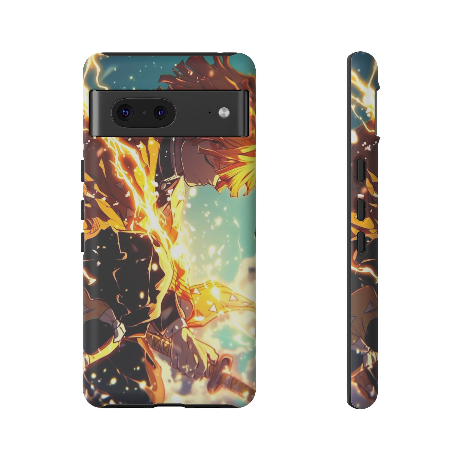 Demon Slayer Zenitsu Anime Theme Phone Case, Tough Cases for iPhones, Samsung, and Pixel