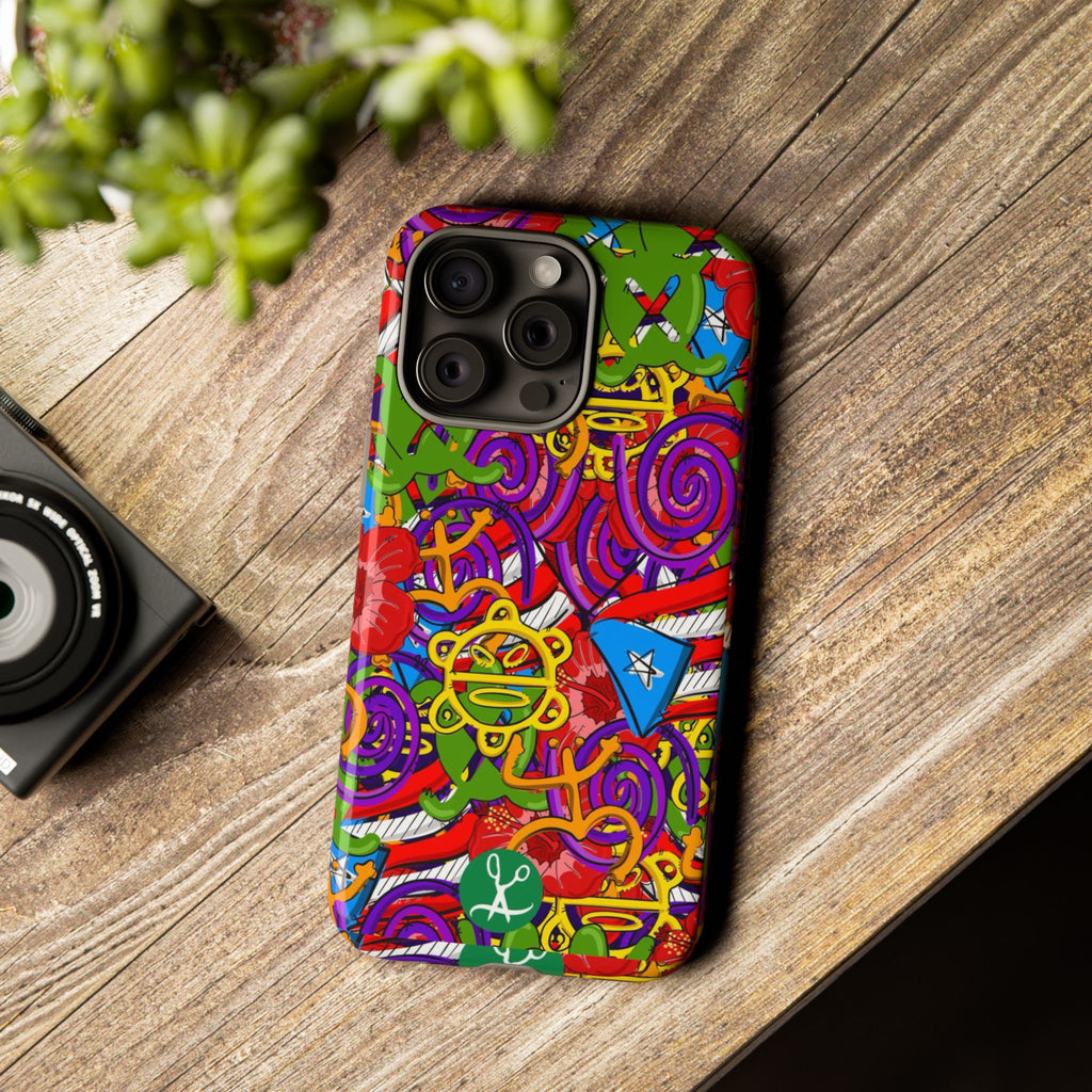 Puerto Rico Taino Tribal Art Tough Cases for iPhones, Samsung, and Pixel