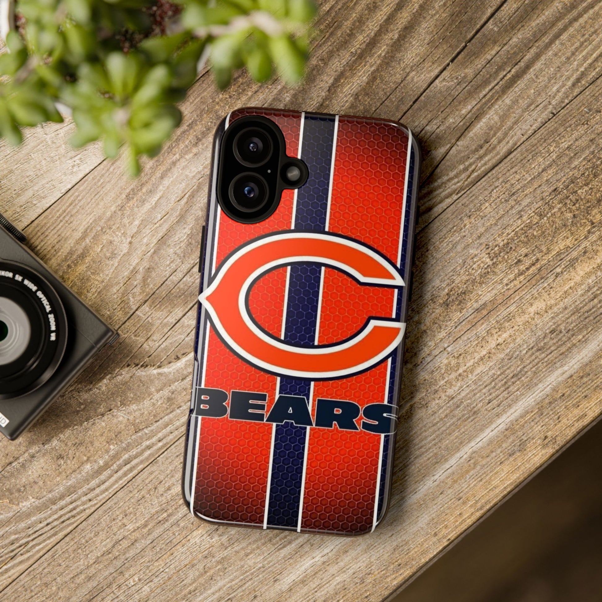 Chicago Bears Stripes Football Phone Case, Tough Cases for iPhones, Samsung, and Pixel