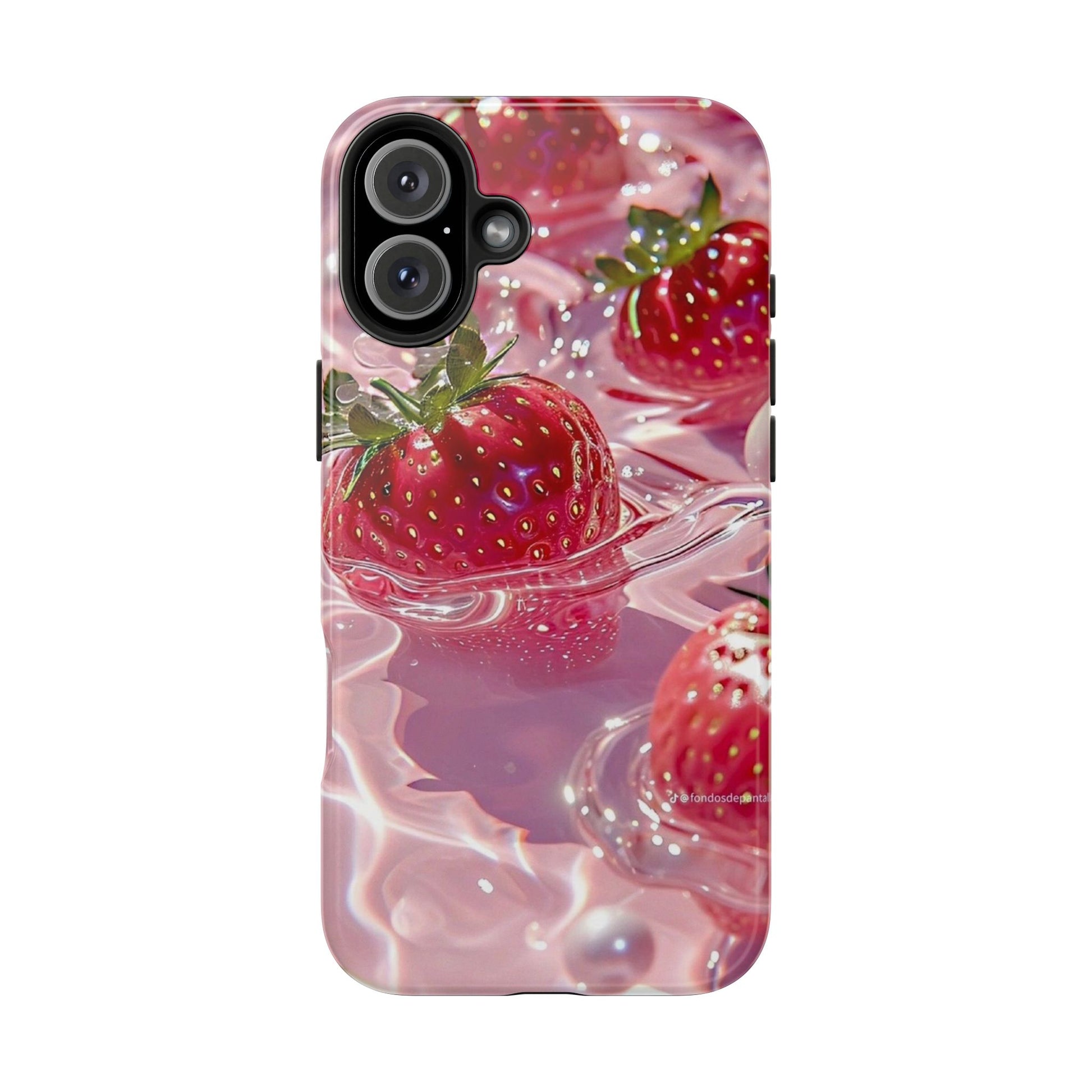 Floating Strawberries Themed Tough Phone Cases for Iphones & Samsung Phones