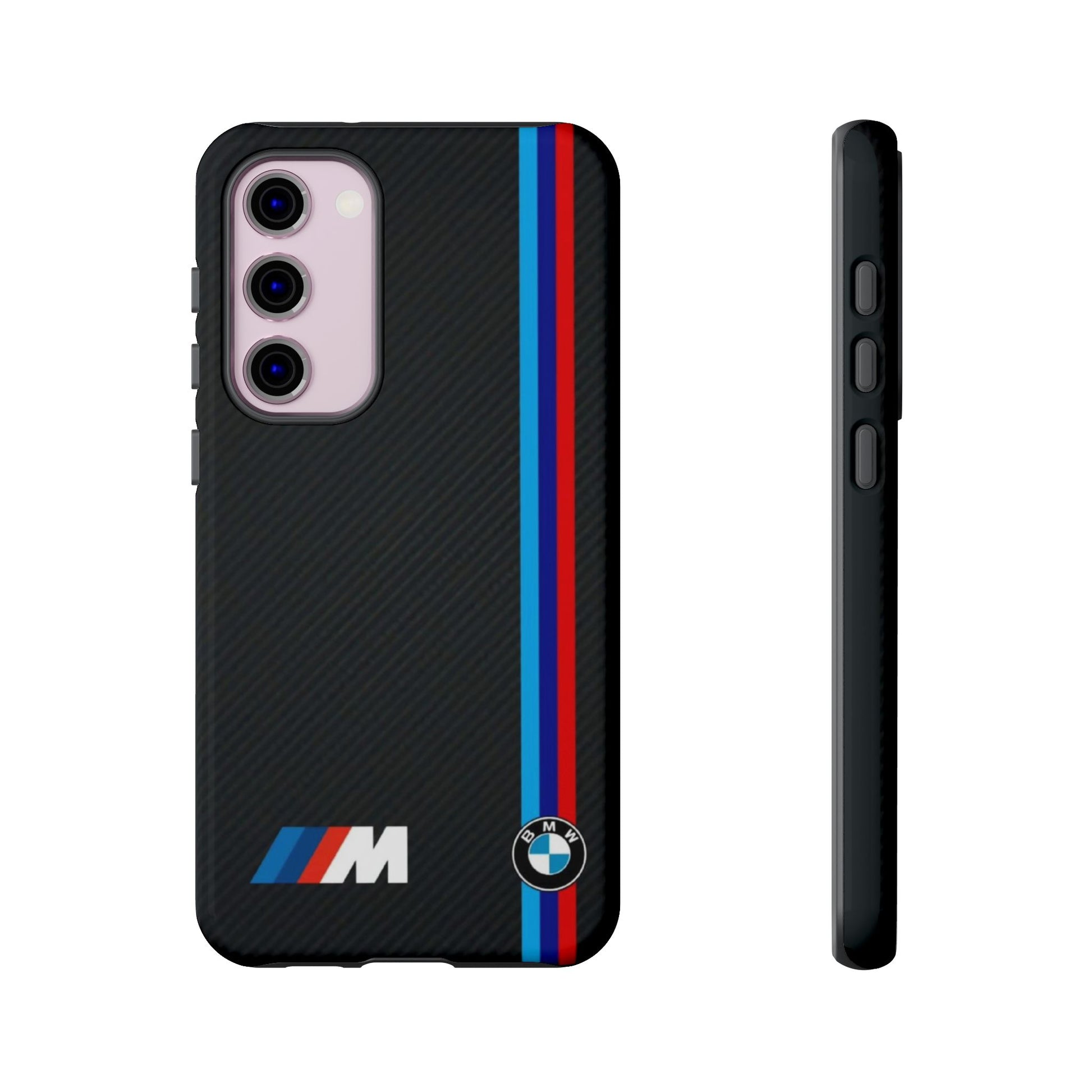 BMW M Stripes Carbon Fiber Design Tough Cases for iPhones, Samsung, and Pixel