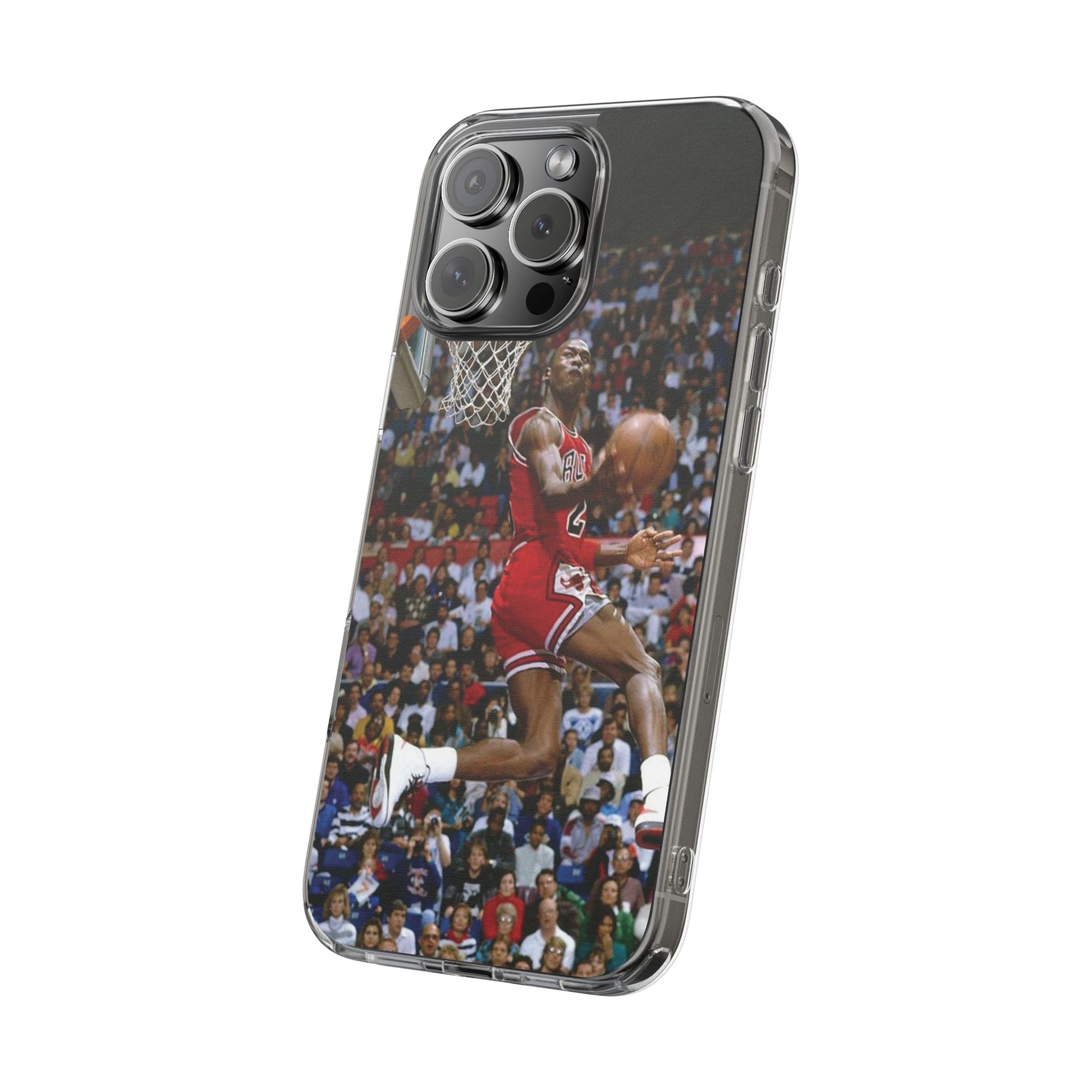 Vintage Jordan Dunk themed Basketball Inspired design Clear Phone Cases