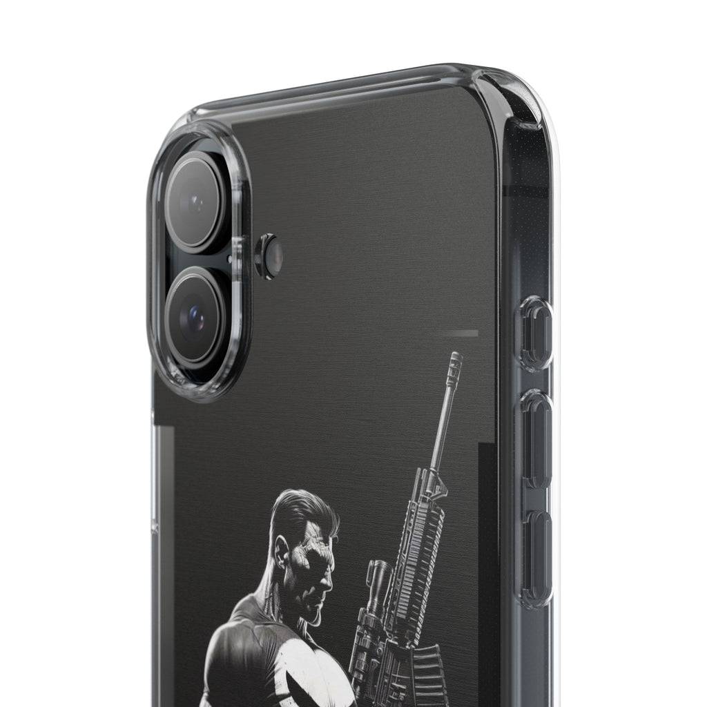 Phone Case, Comic book Inspired Design Punisher, Clear Phone Cover, Funny