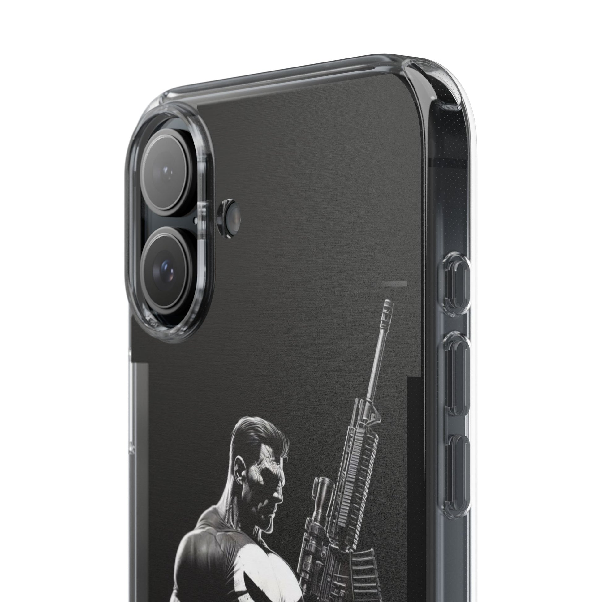 Phone Case, Comic book Inspired Design Punisher, Clear Phone Cover, Funny