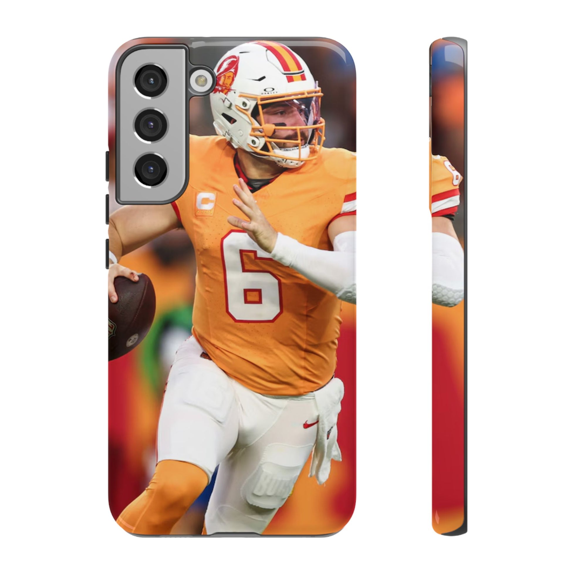 Tampa Bay Buccaneers Baker Mayfield Football Tough Cases for iPhones, Samsung, and Pixel
