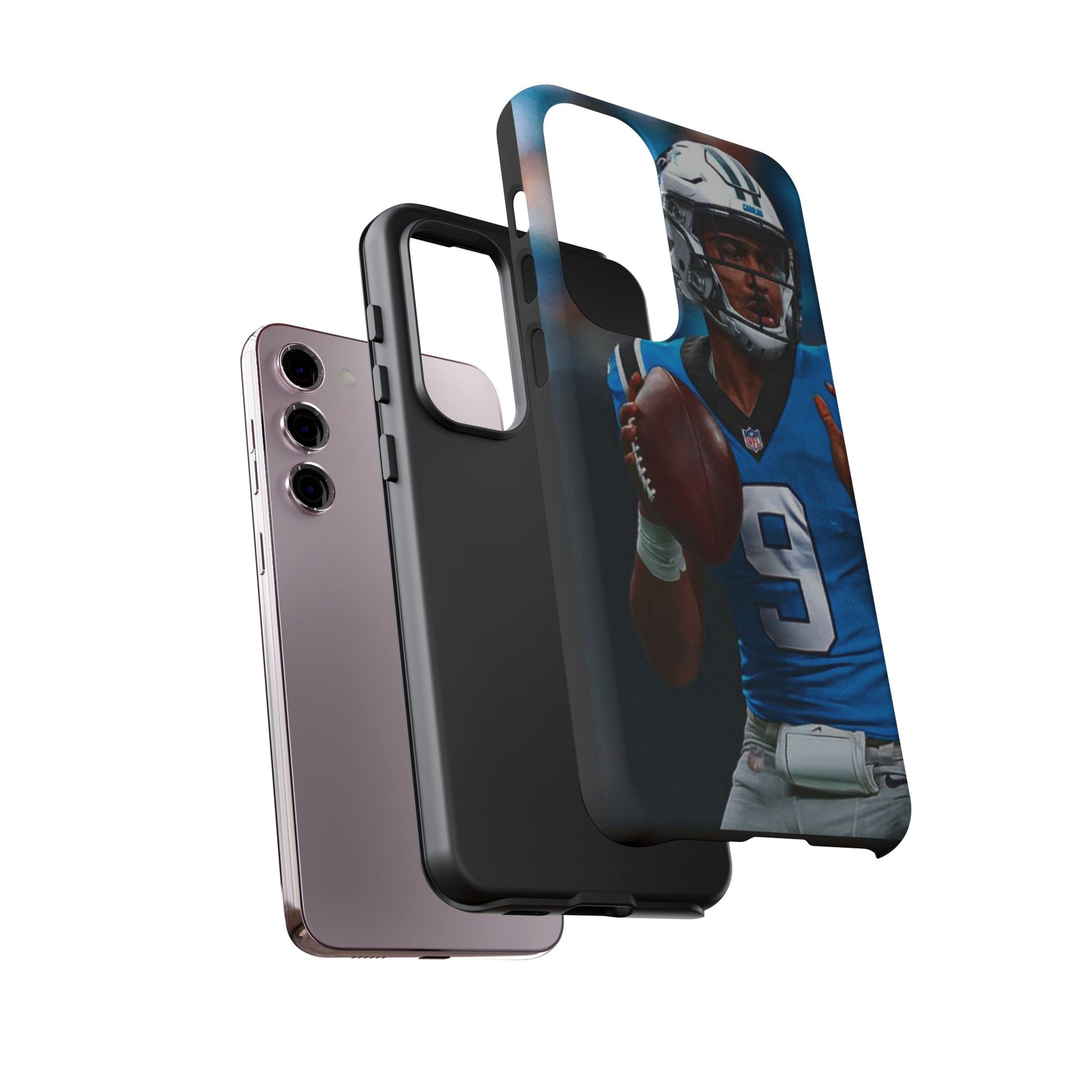 Carolina Panthers Bryce Young Football Tough Cases for iPhones, Samsung, and Pixel