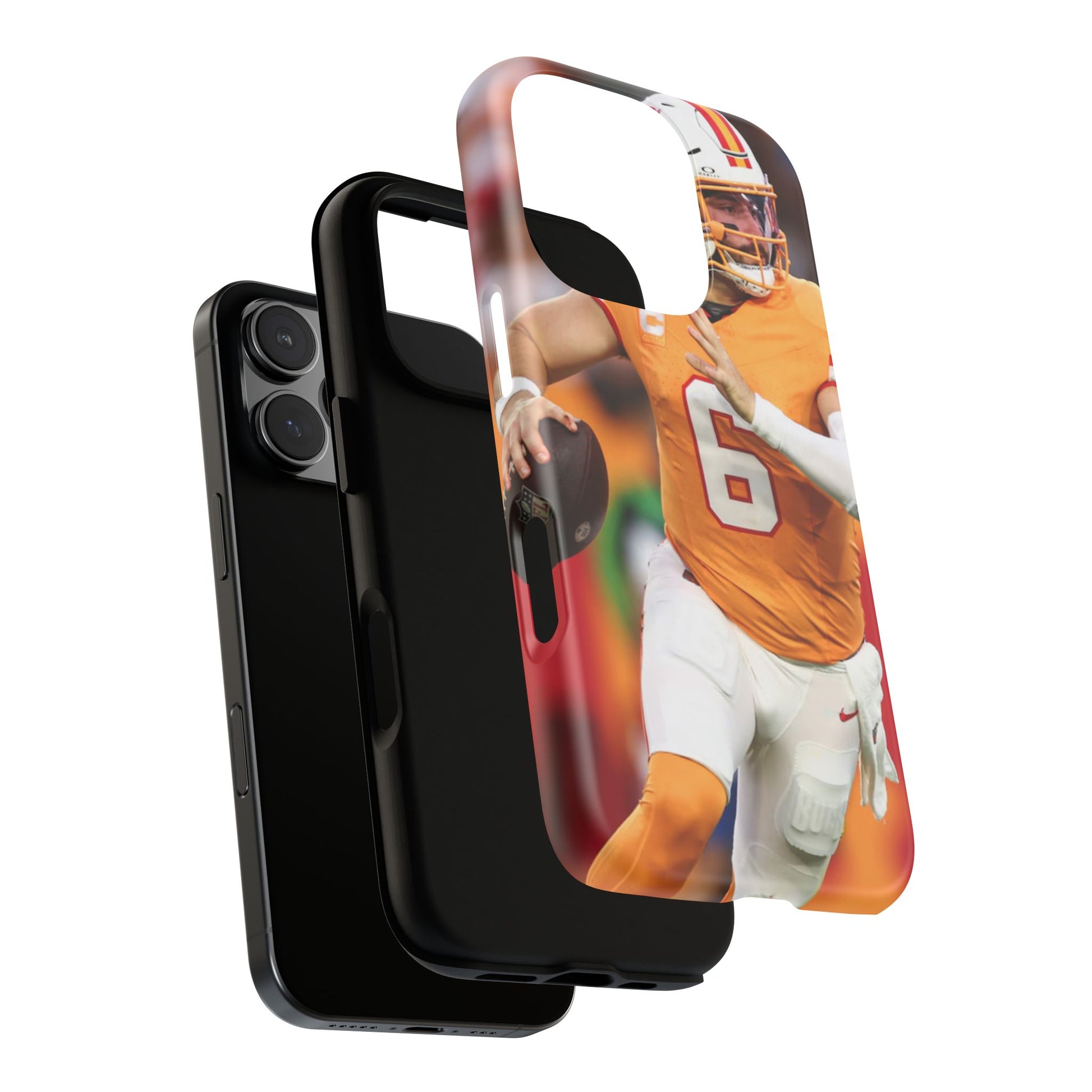 Tampa Bay Buccaneers Baker Mayfield Football Tough Cases for iPhones, Samsung, and Pixel