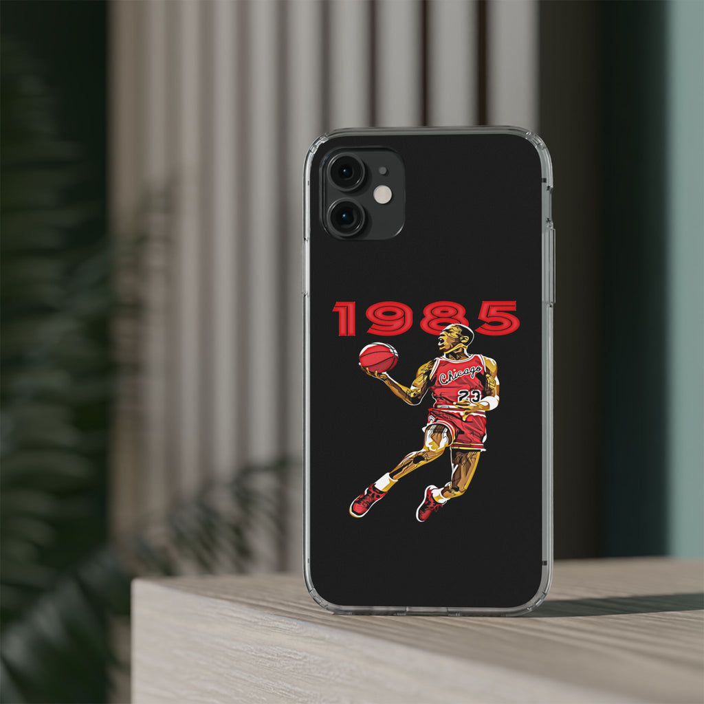 1985 Jordan Slam Dunk themed Basketball Inspired design Clear Phone Cases