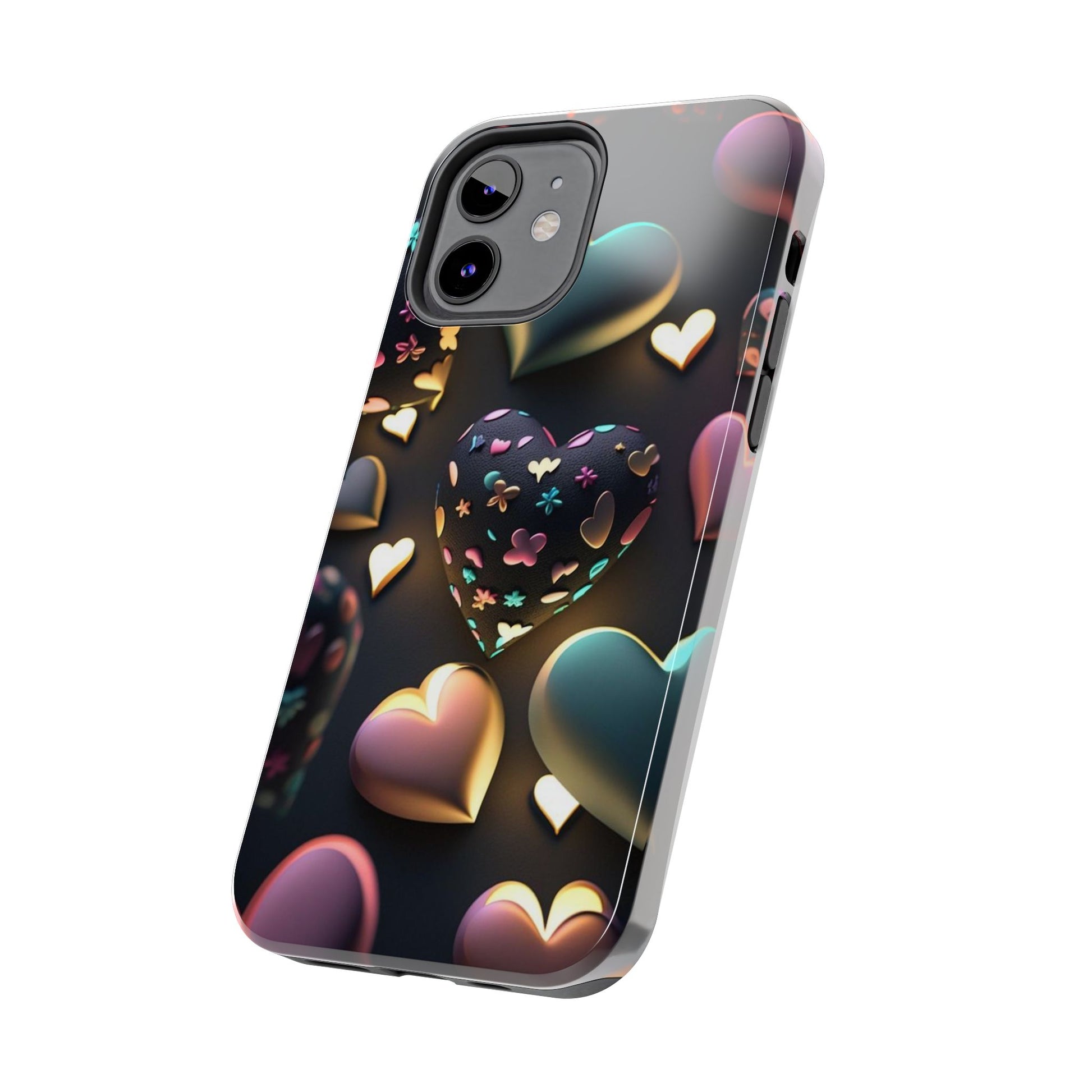 Floating Hearts Themed Tough Phone Cases for Iphones & Samsung Phones