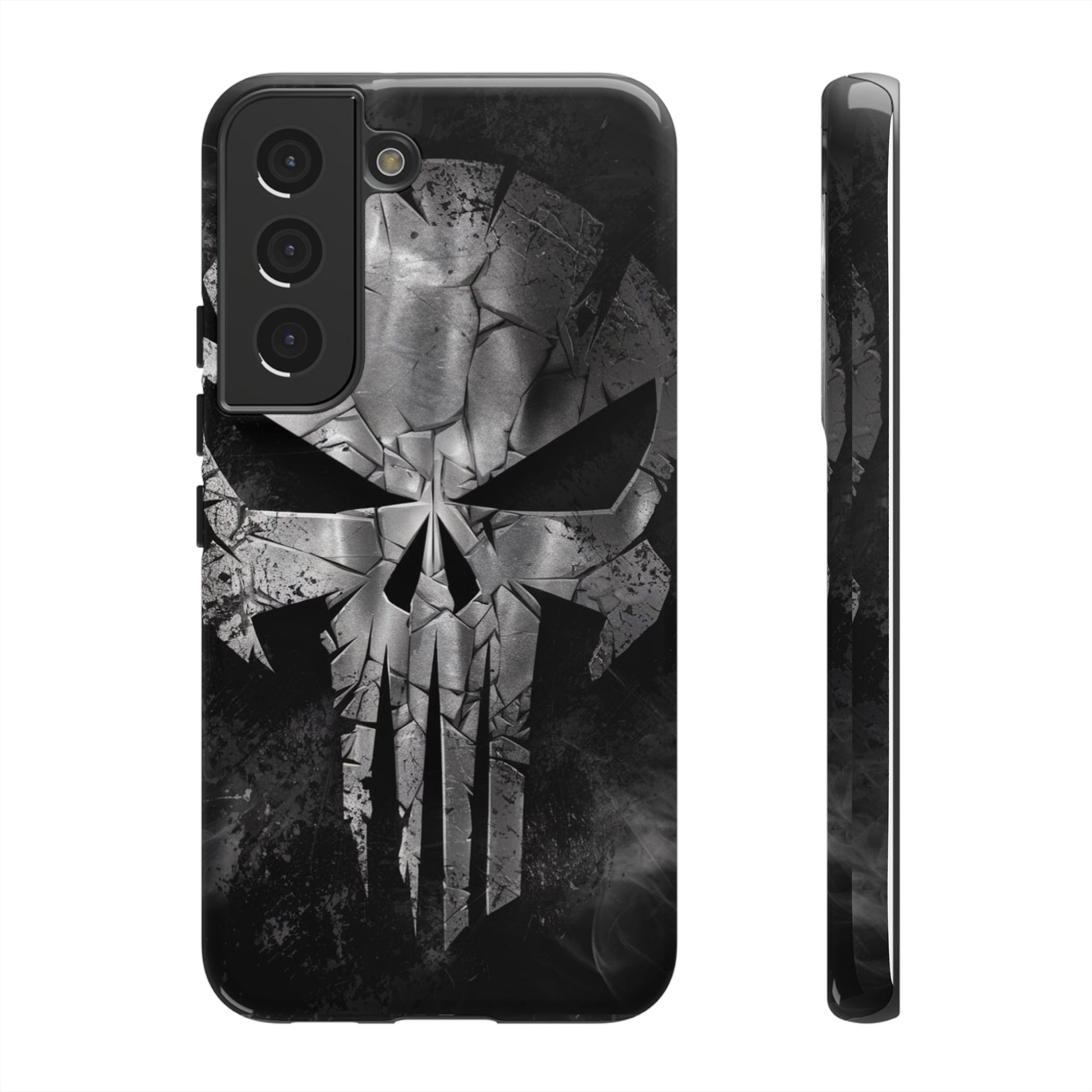 The Punisher Logo Art Tough Cases for iPhones, Samsung, and Pixel