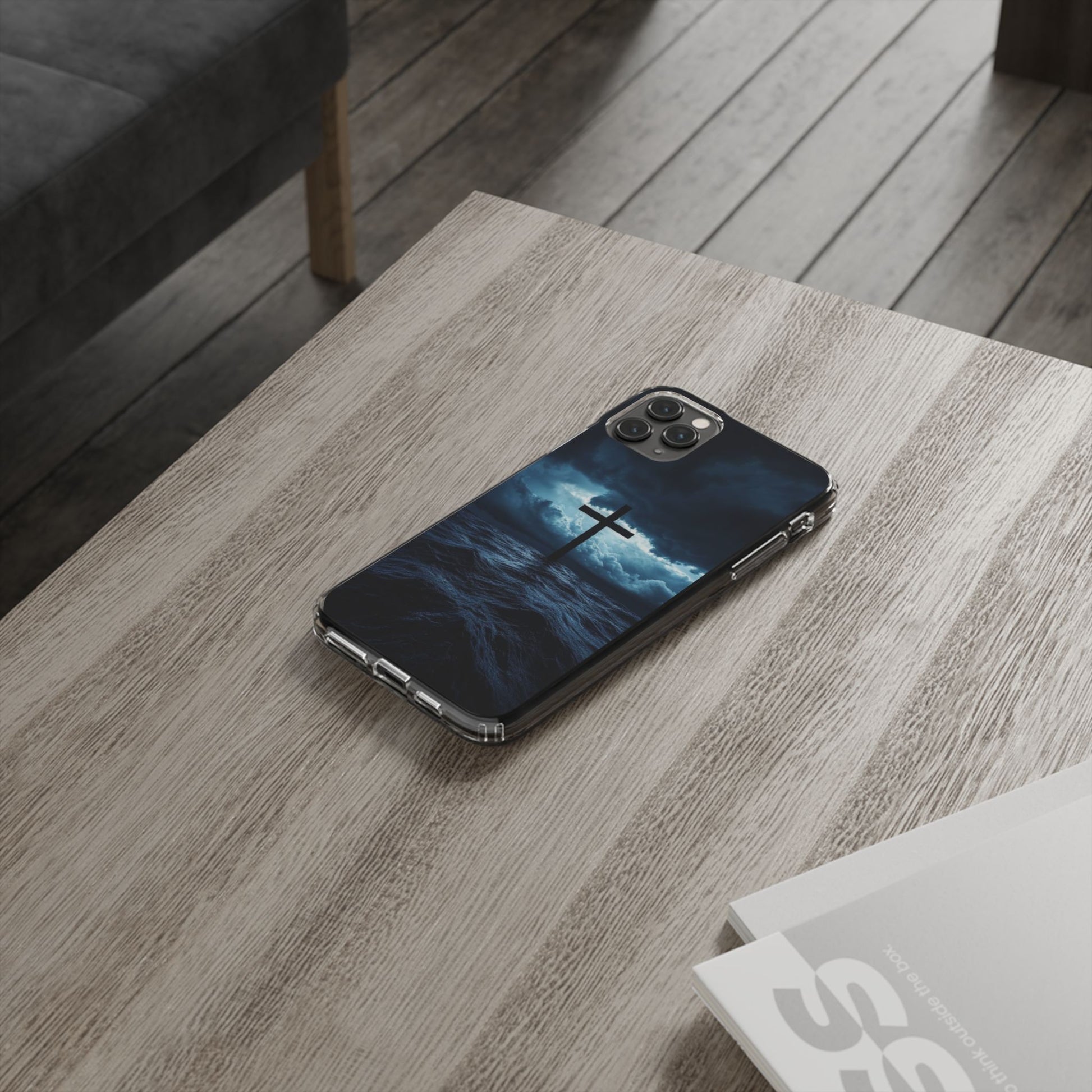 Christian Cross Storm Clear Case - Religious iPhone Samsung Cover, Faith Phone