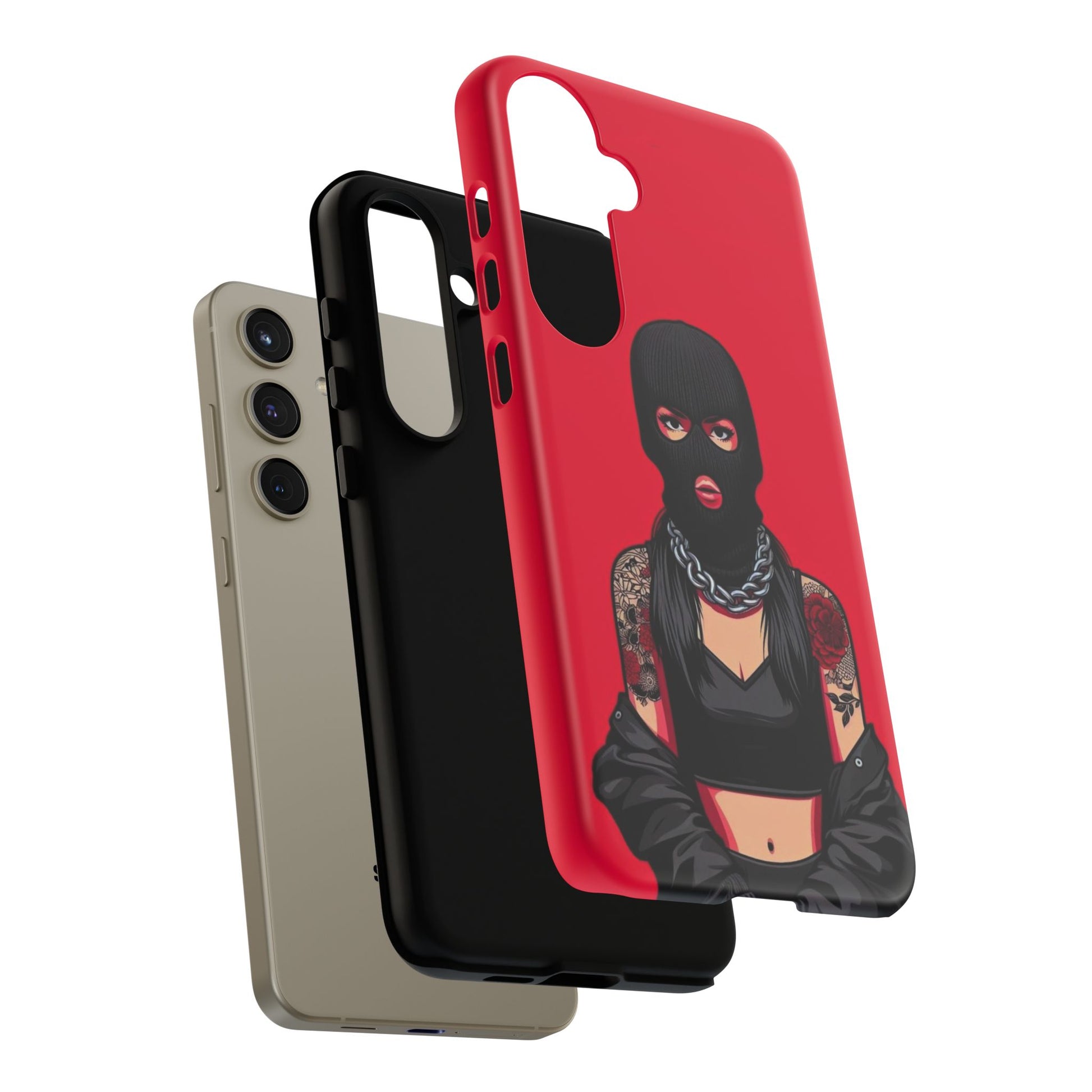 Thug Girl Red Design Tough Cases for iPhones, Samsung, and Pixel