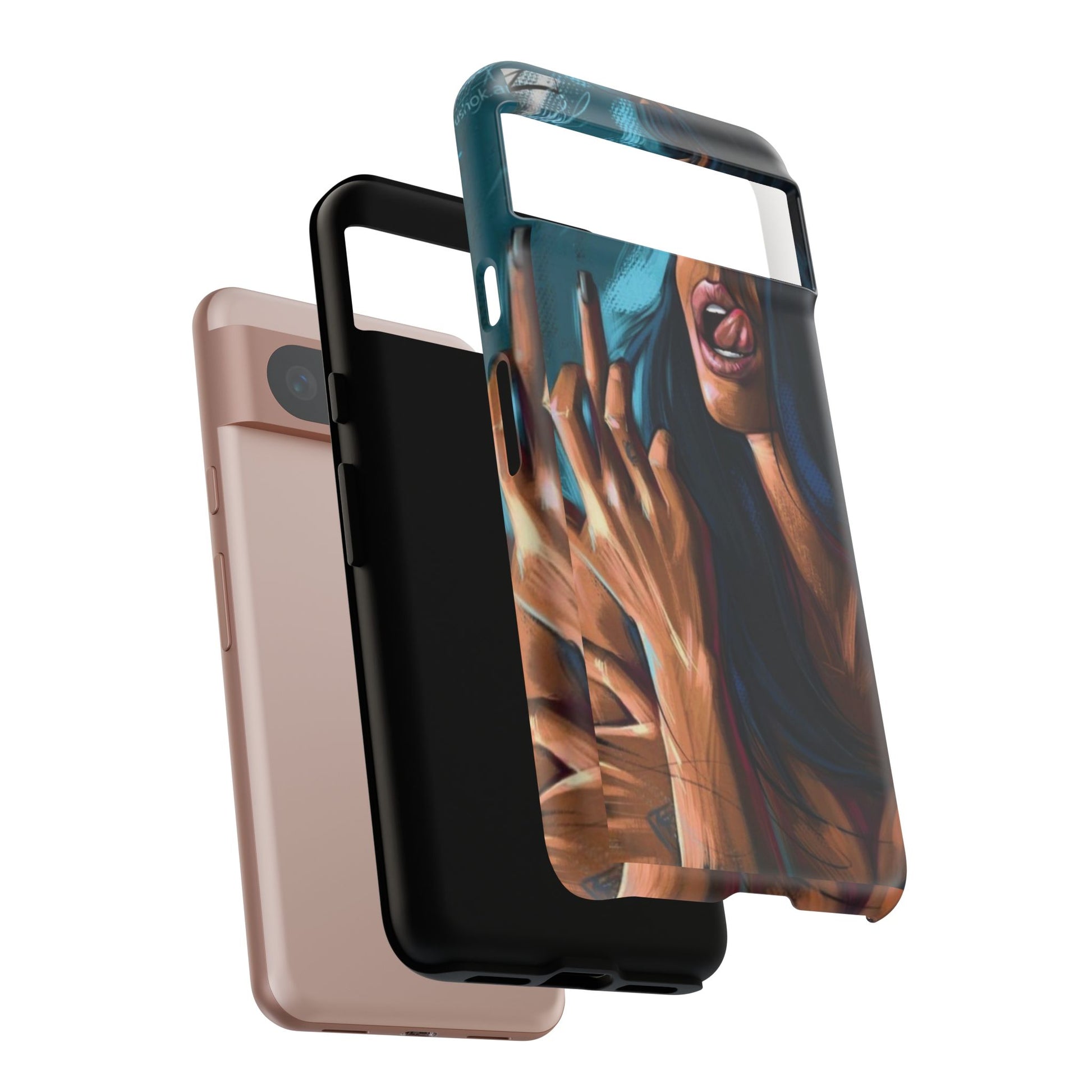 Tough Girl Theme Urban Design Cases for iPhones, Samsung, and Pixel