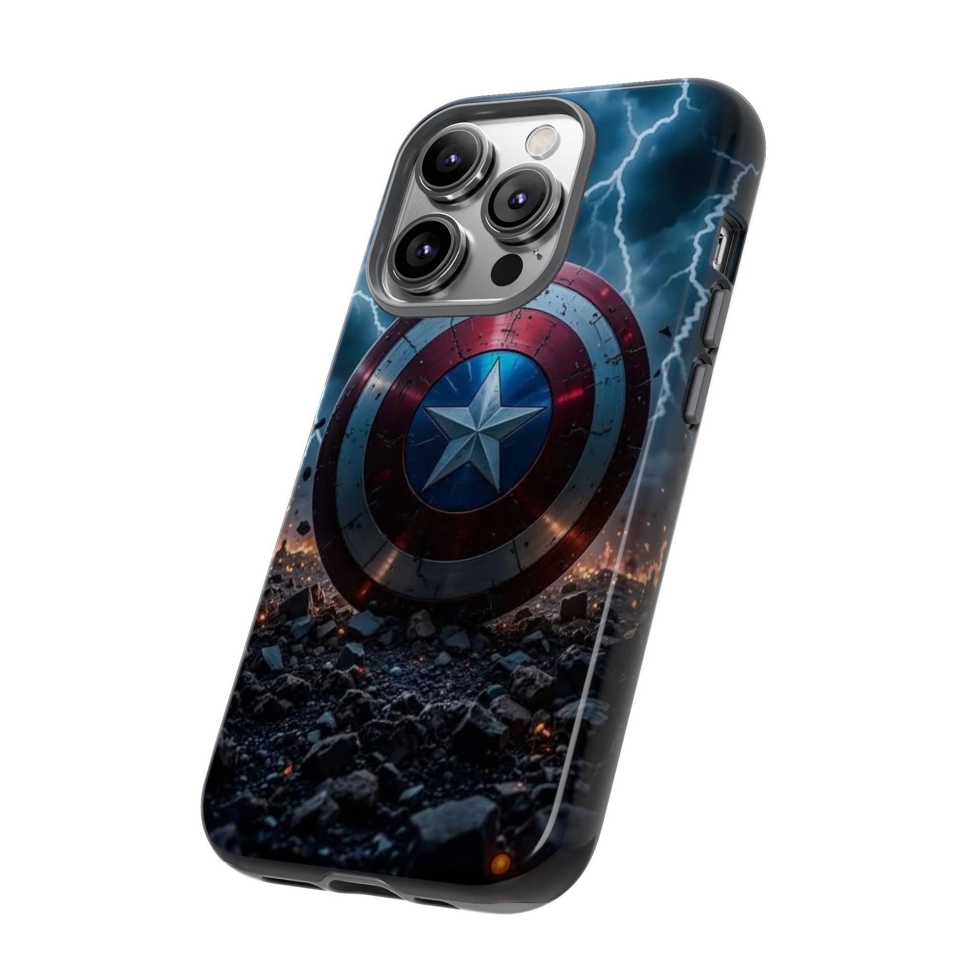 Captain America Shield Tough Cases for iPhones, Samsung, and Pixel