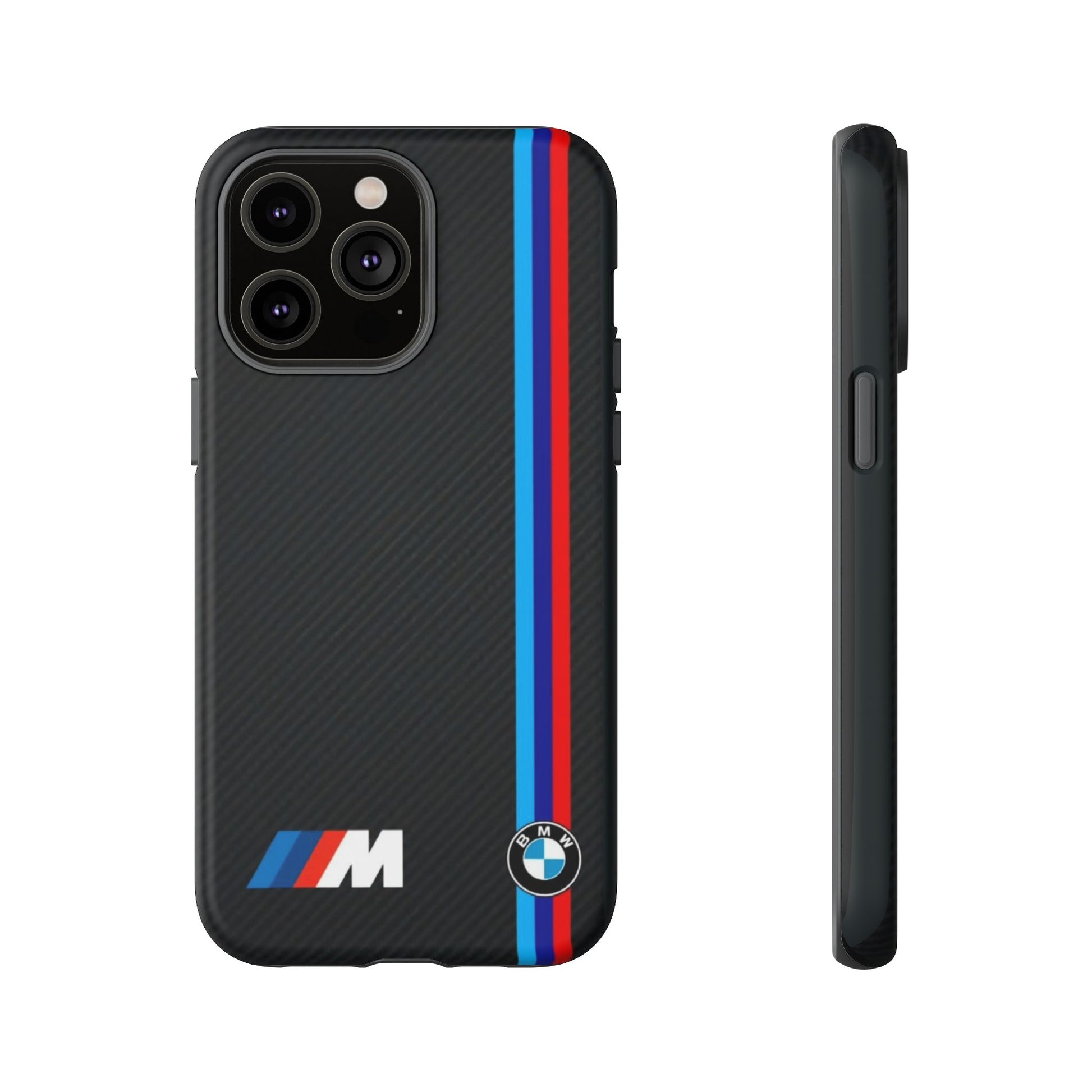 BMW M Stripes Carbon Fiber Design Tough Cases for iPhones, Samsung, and Pixel