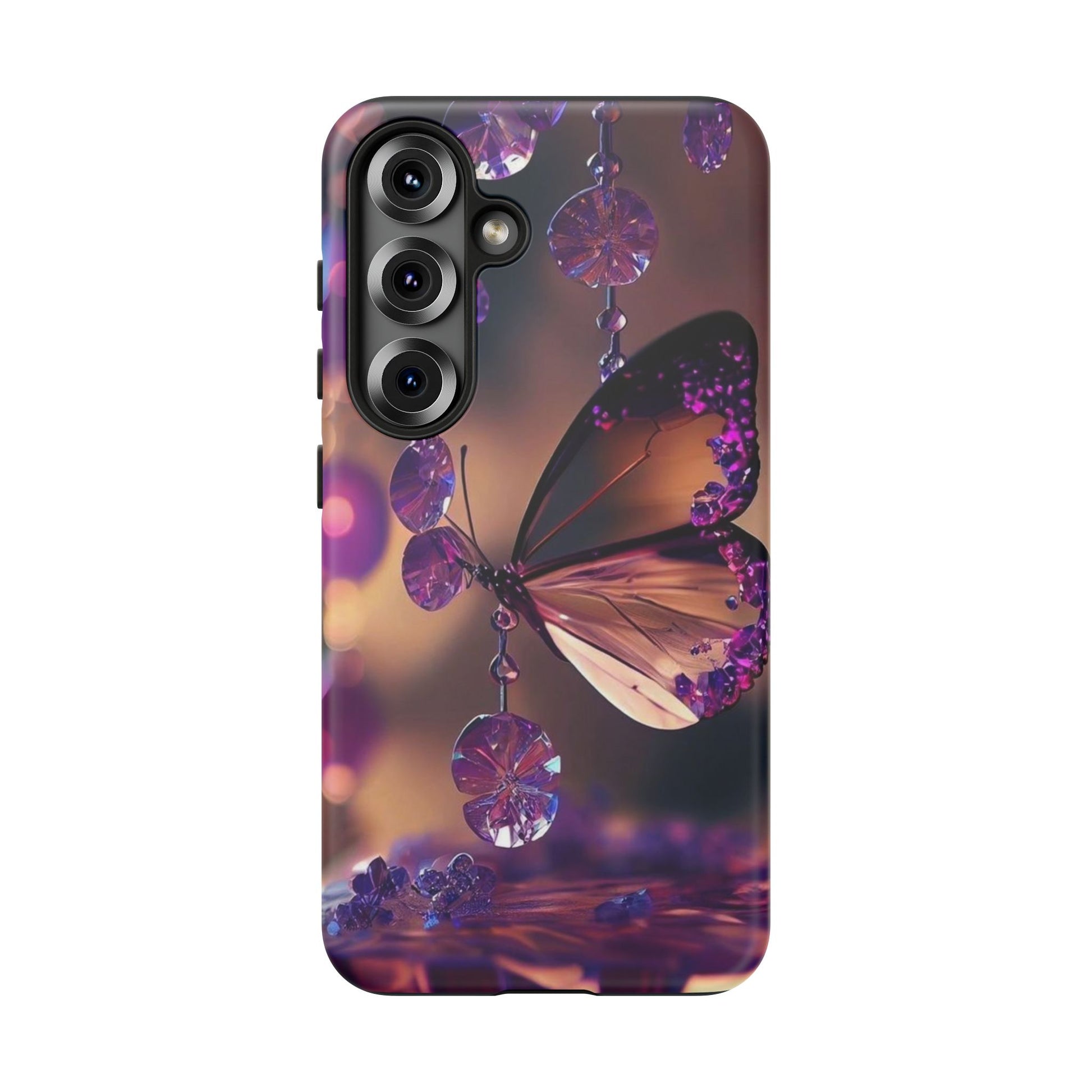 Purple Butterfly Tough Cases for iPhones, Samsung, and Pixel