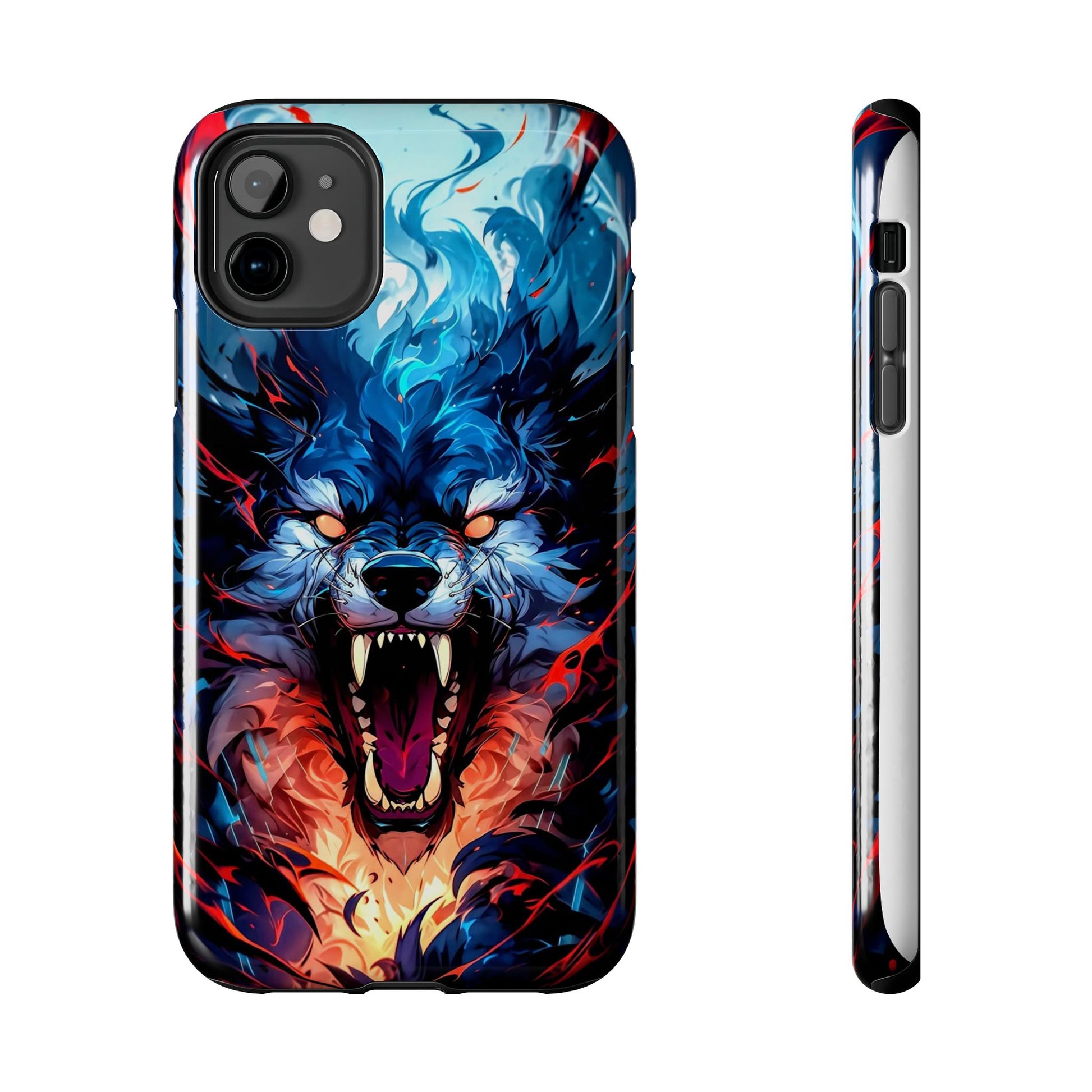 Aggressive Wolf Art Themed Tough Phone Cases for Iphones & Samsung Phones