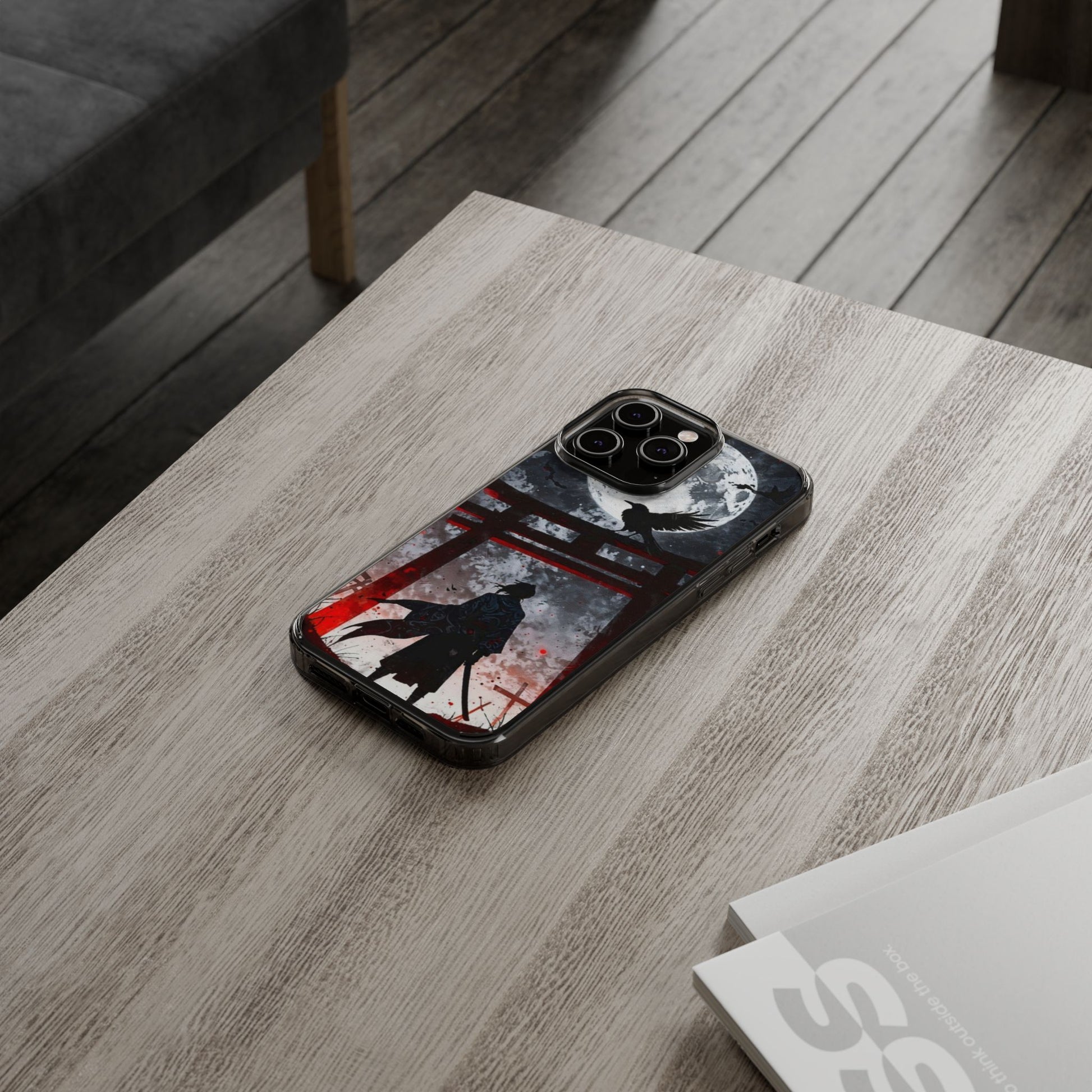 The Lone Samurai and Crow Design case for Iphone and Samsung phones