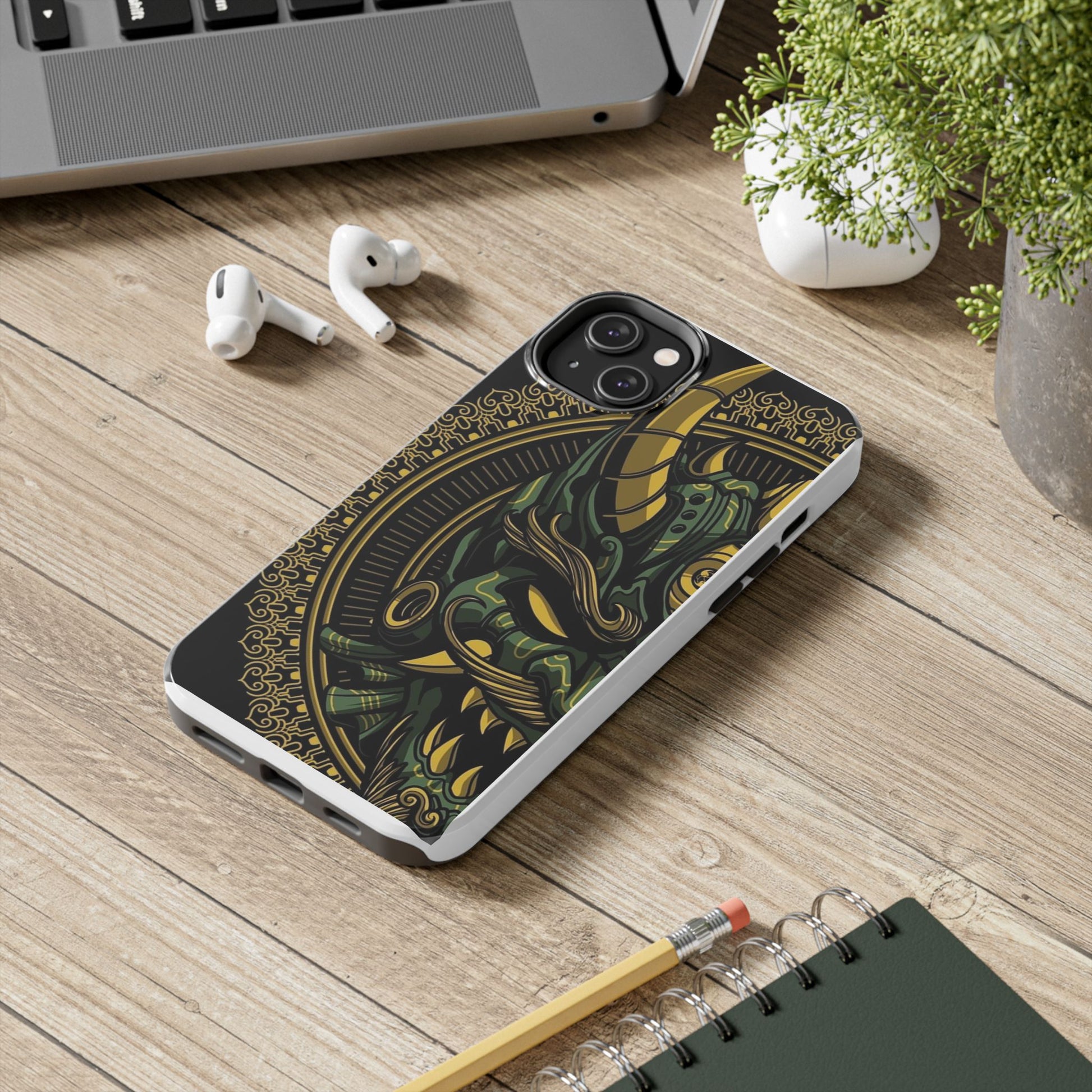 Kabuki Mask Theme Phone Cases for Iphones & Samsung Durable