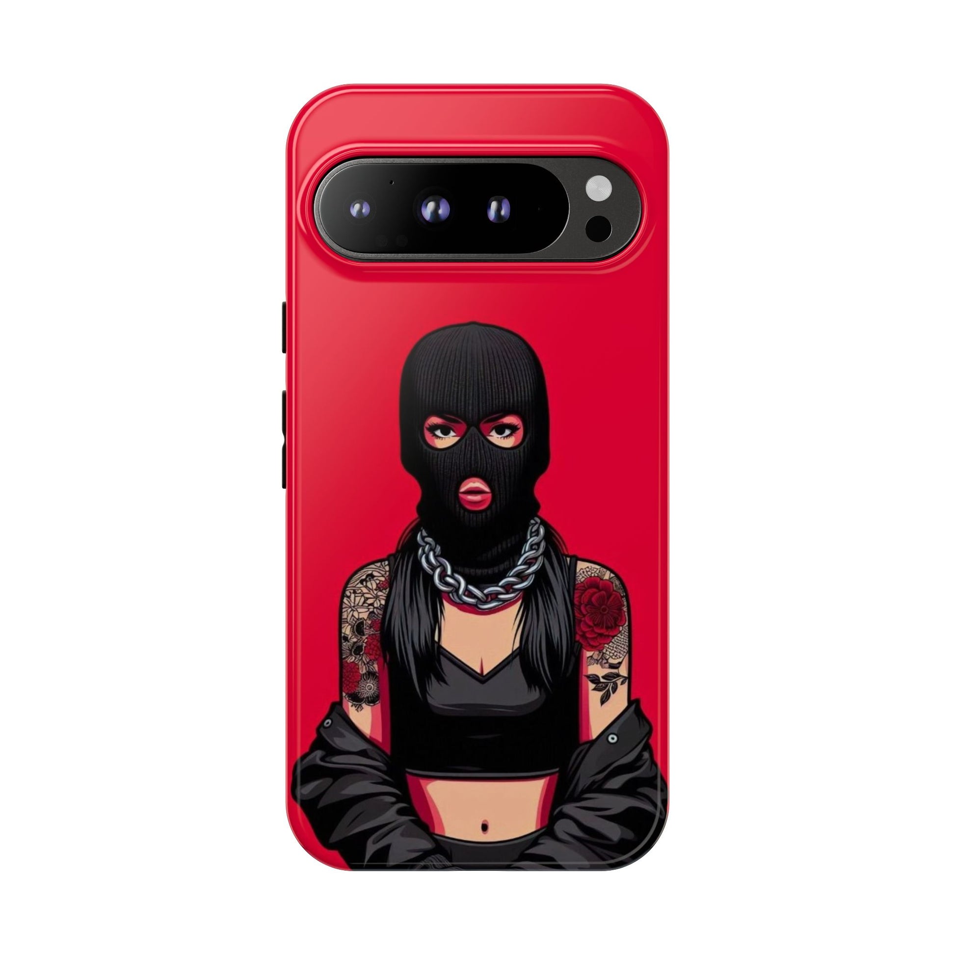 Thug Girl Red Design Tough Cases for iPhones, Samsung, and Pixel