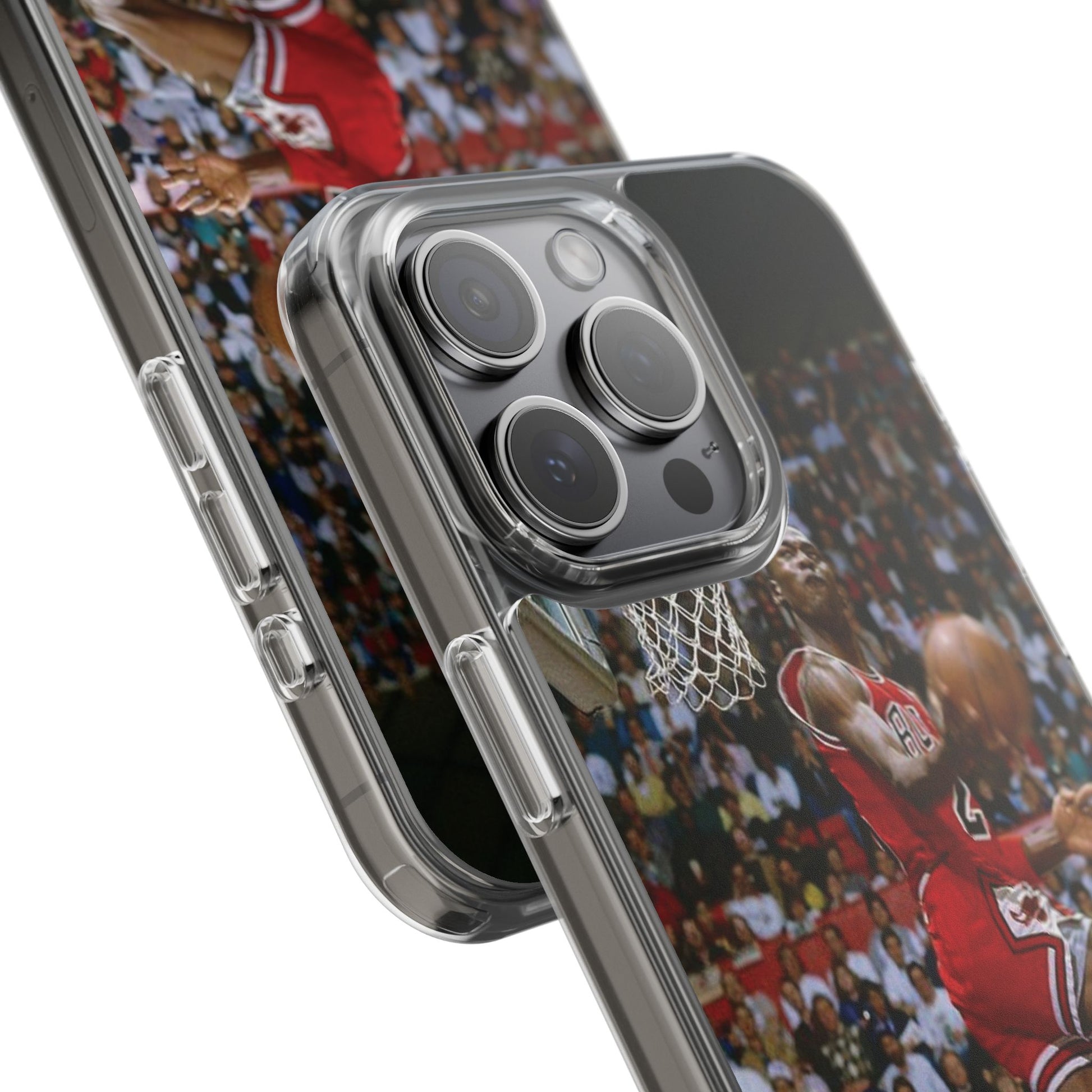 Vintage Jordan Dunk themed Basketball Inspired design Clear Phone Cases