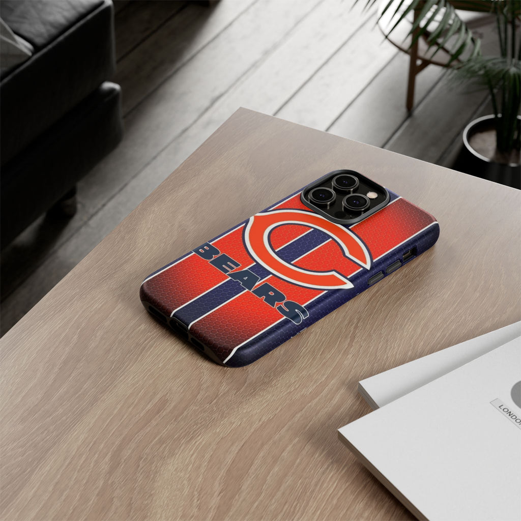 Chicago Bears Stripes Football Phone Case, Tough Cases for iPhones, Samsung, and Pixel